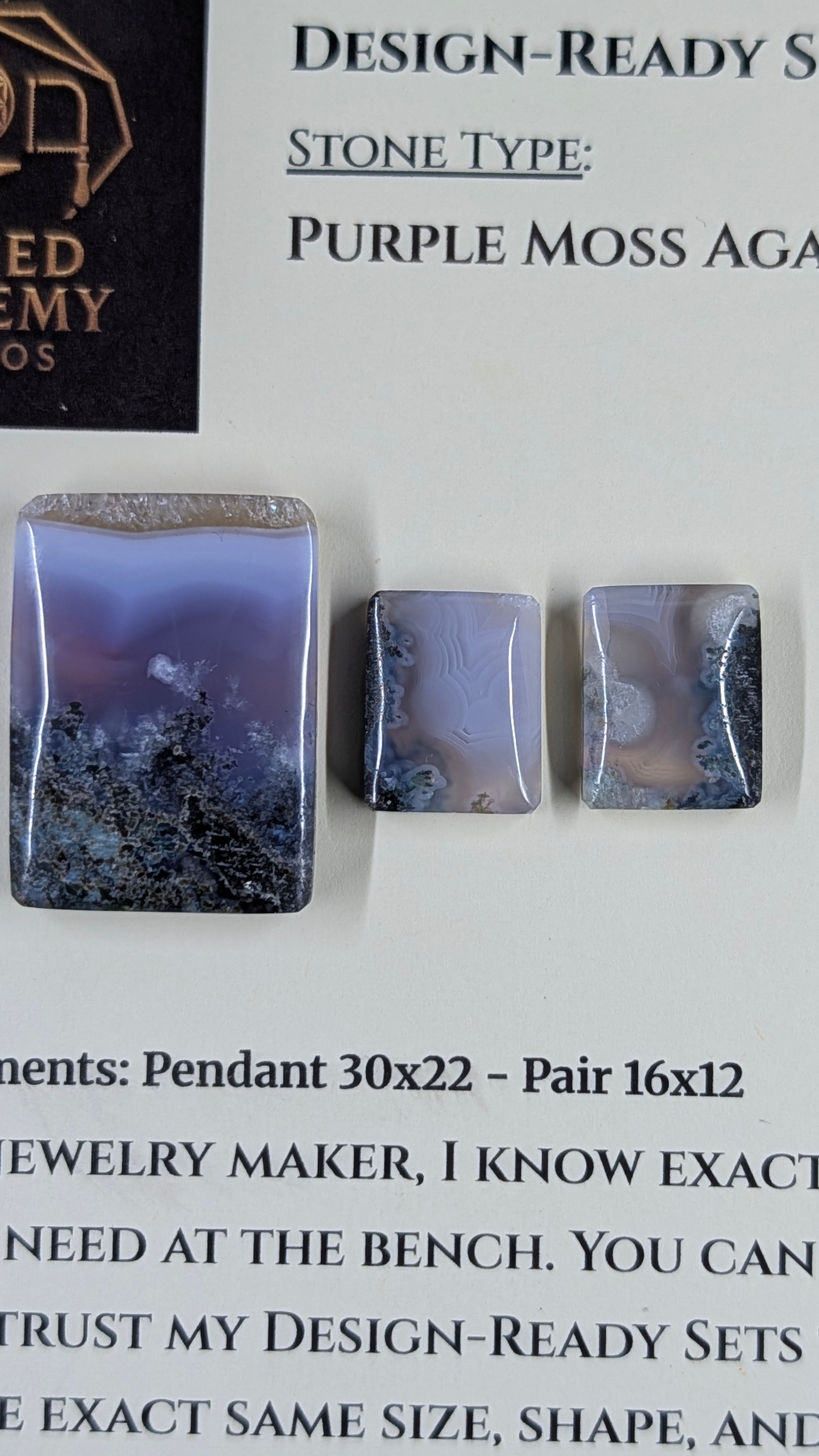 Rectangle Shape - Purple Moss Agate - Design-Ready Sets