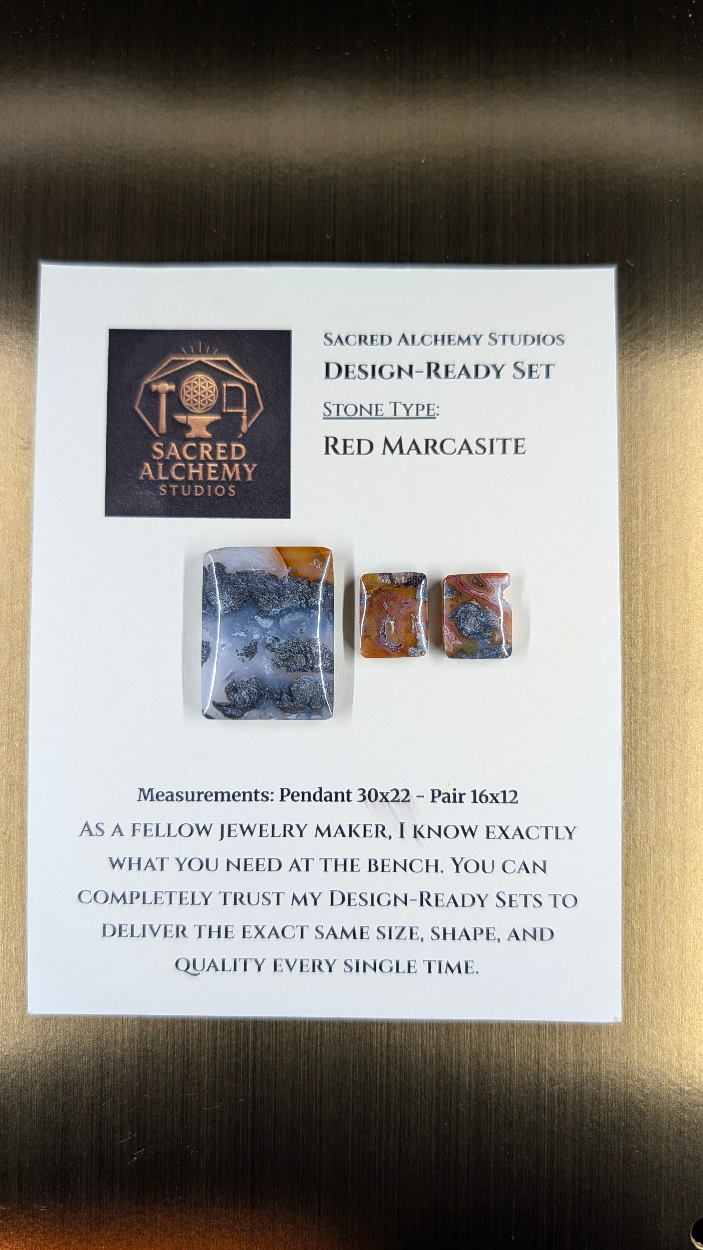 Rectangle Shape - Red Marcasite - Design-Ready Set