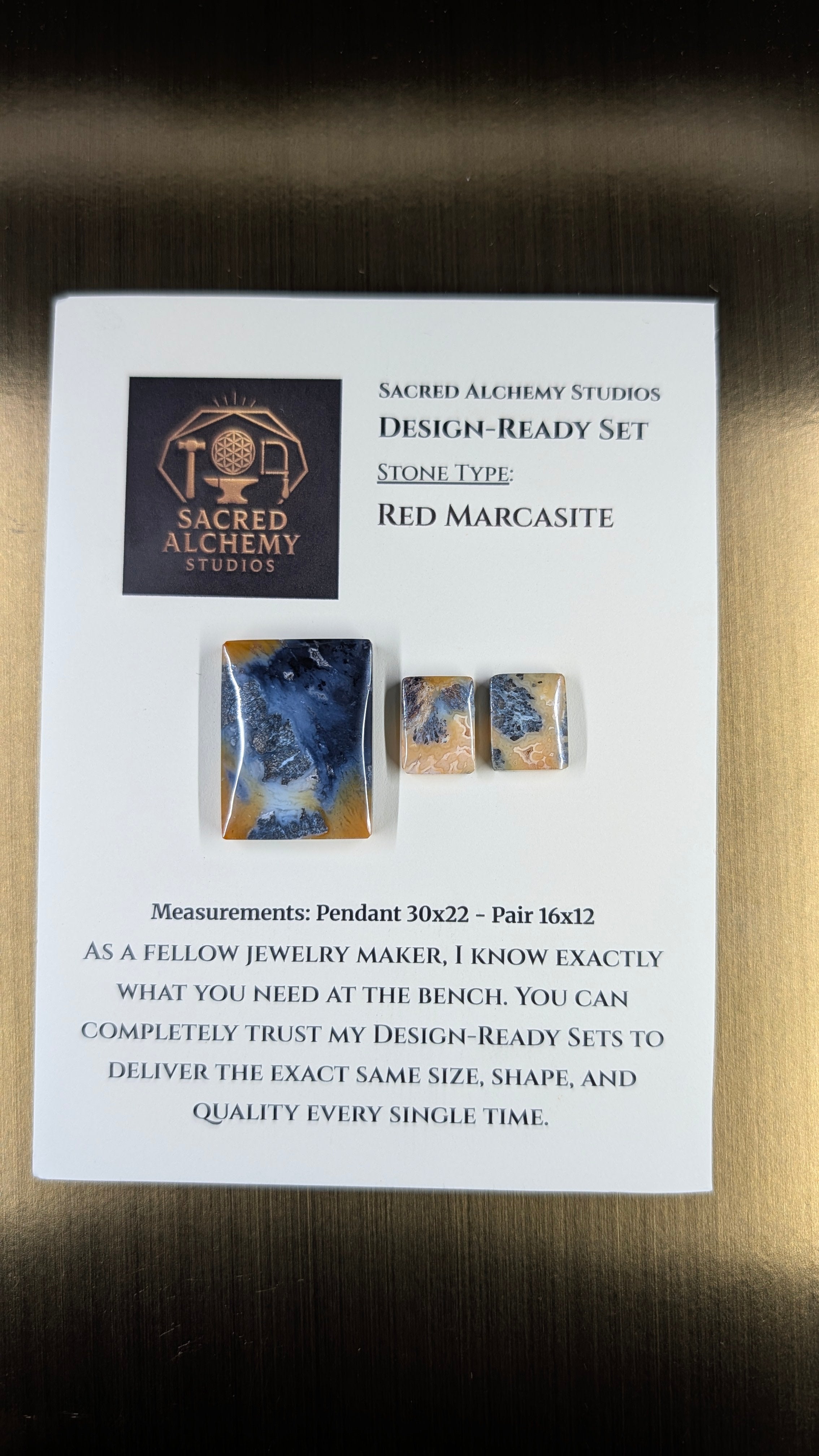 Rectangle Shape - Red Marcasite - Design-Ready Set