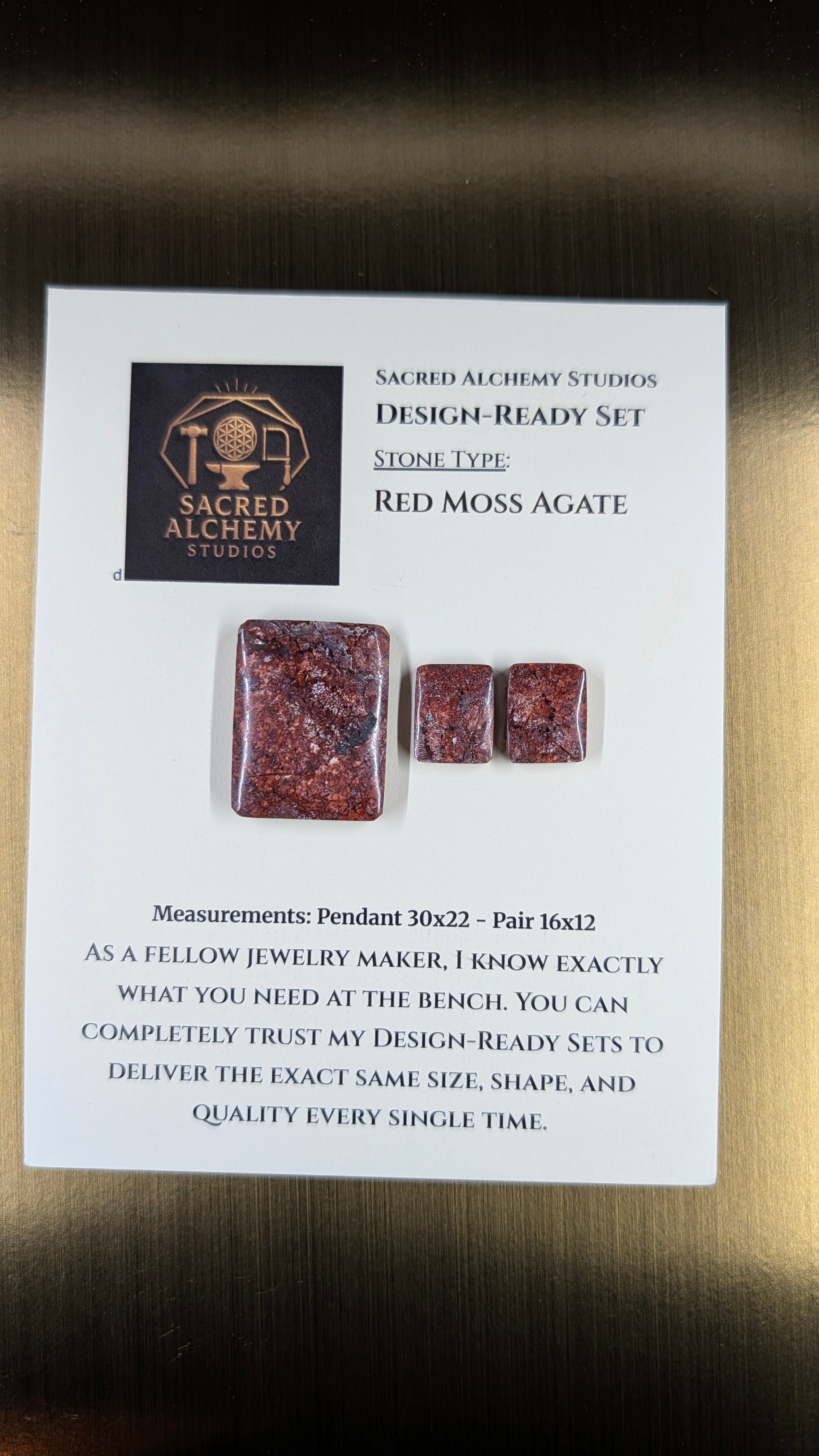 Rectangle Shape - Red Moss Agate - Design-Ready Sets