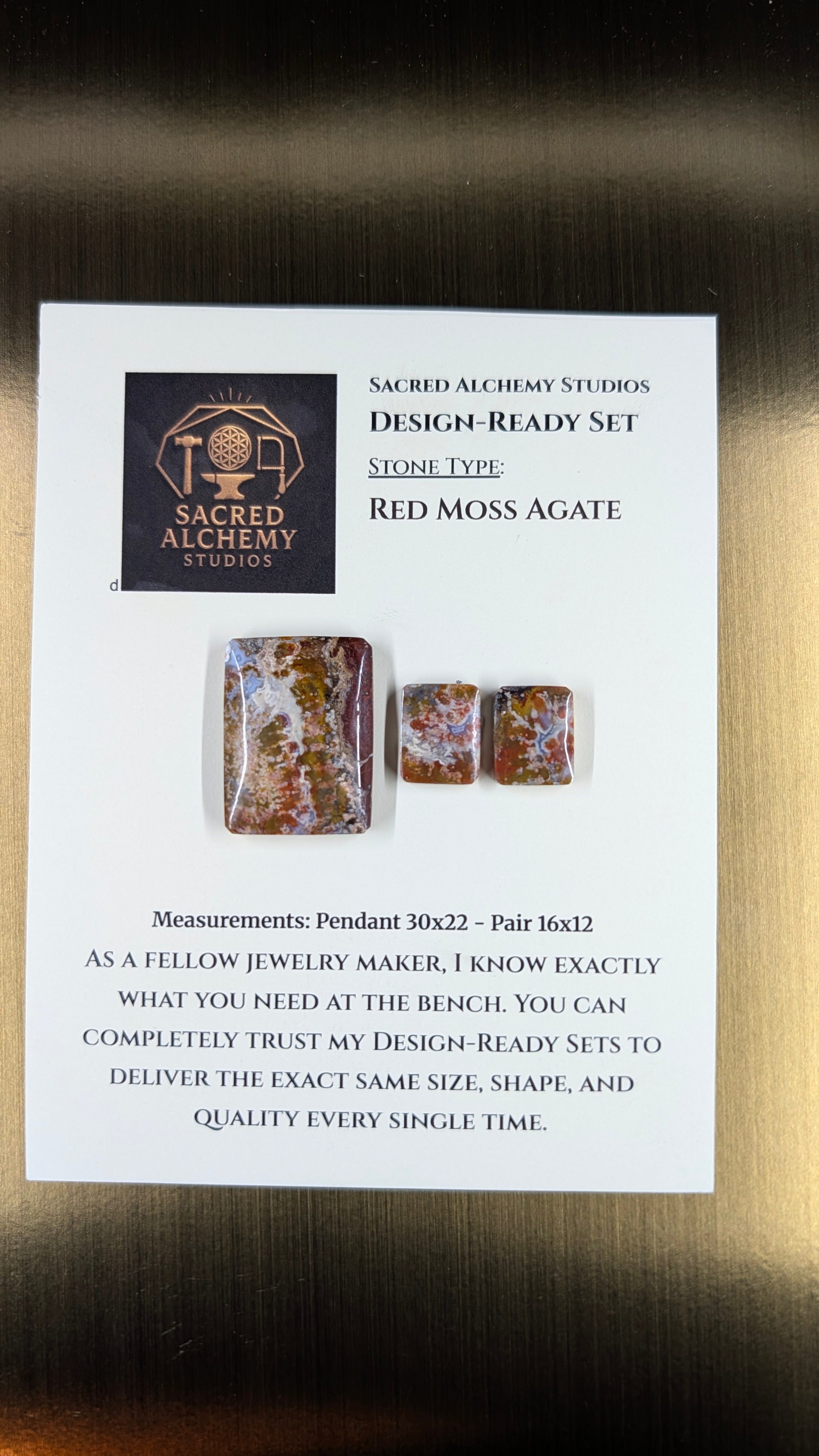 Rectangle Shape - Red Moss Agate - Design-Ready Sets
