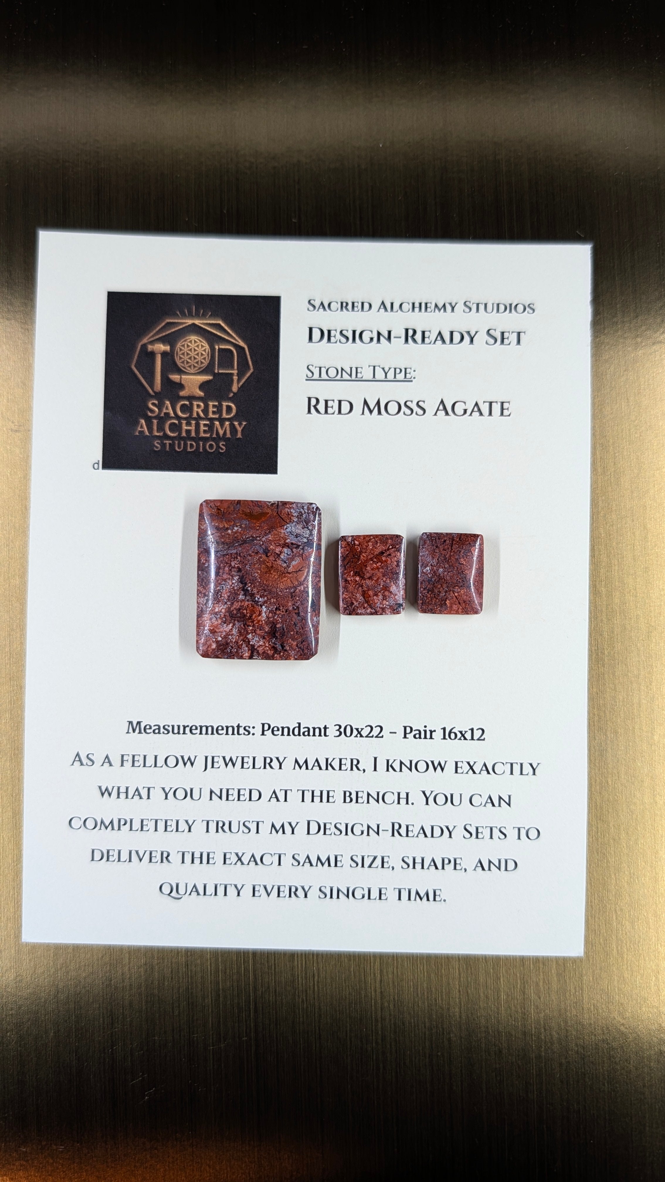 Rectangle Shape - Red Moss Agate - Design-Ready Sets
