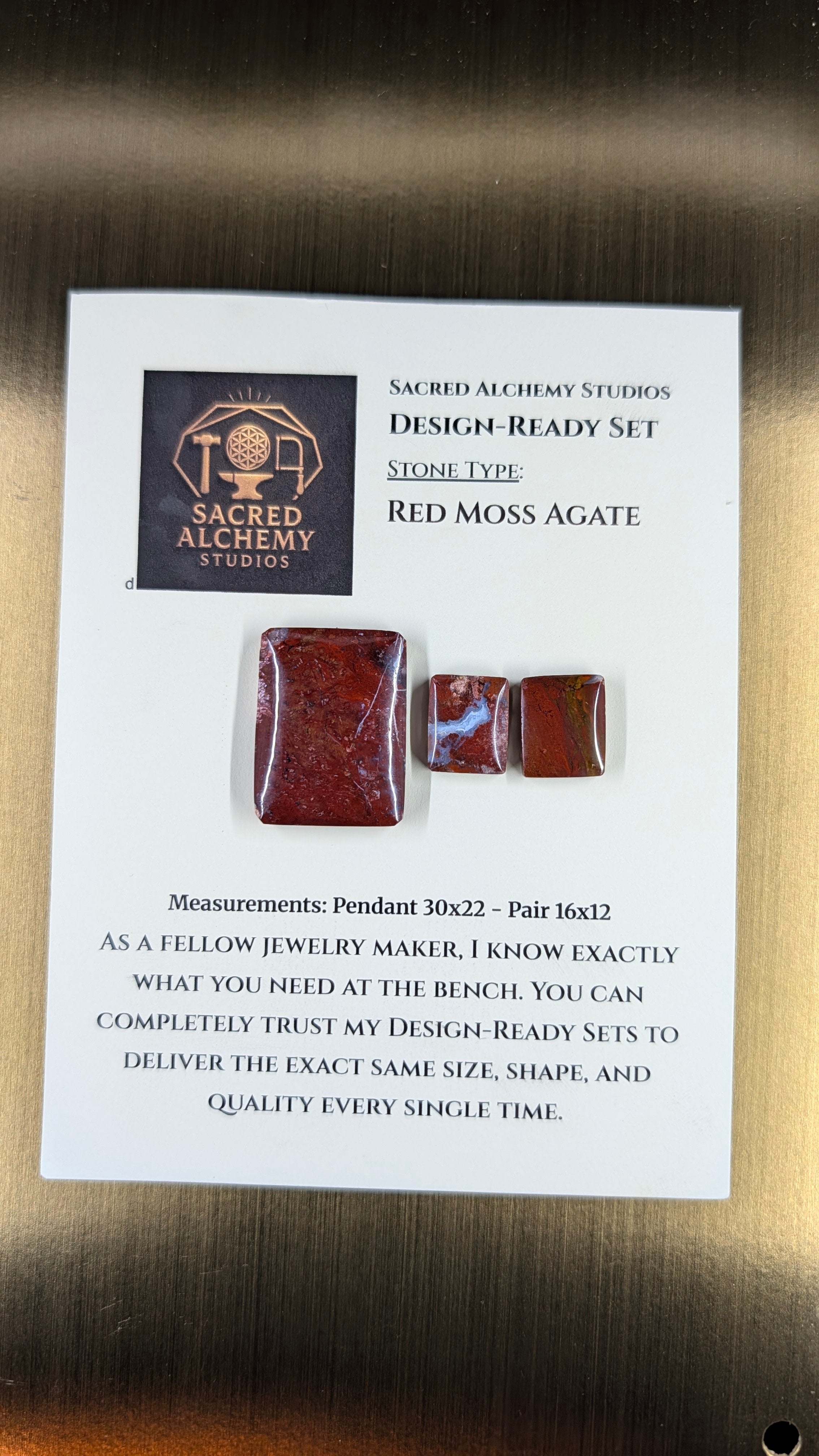 Rectangle Shape - Red Moss Agate - Design-Ready Sets
