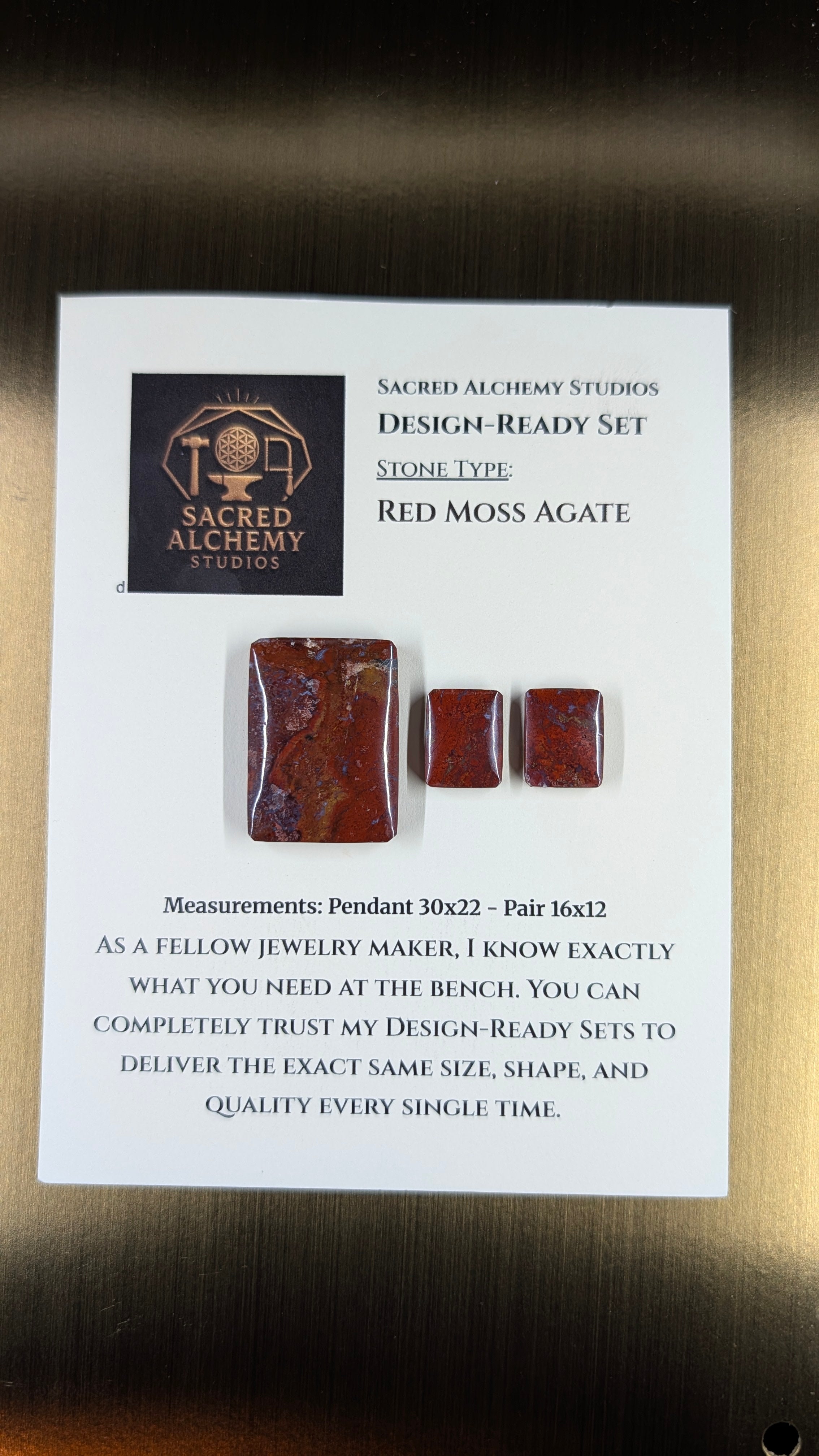Rectangle Shape - Red Moss Agate - Design-Ready Sets