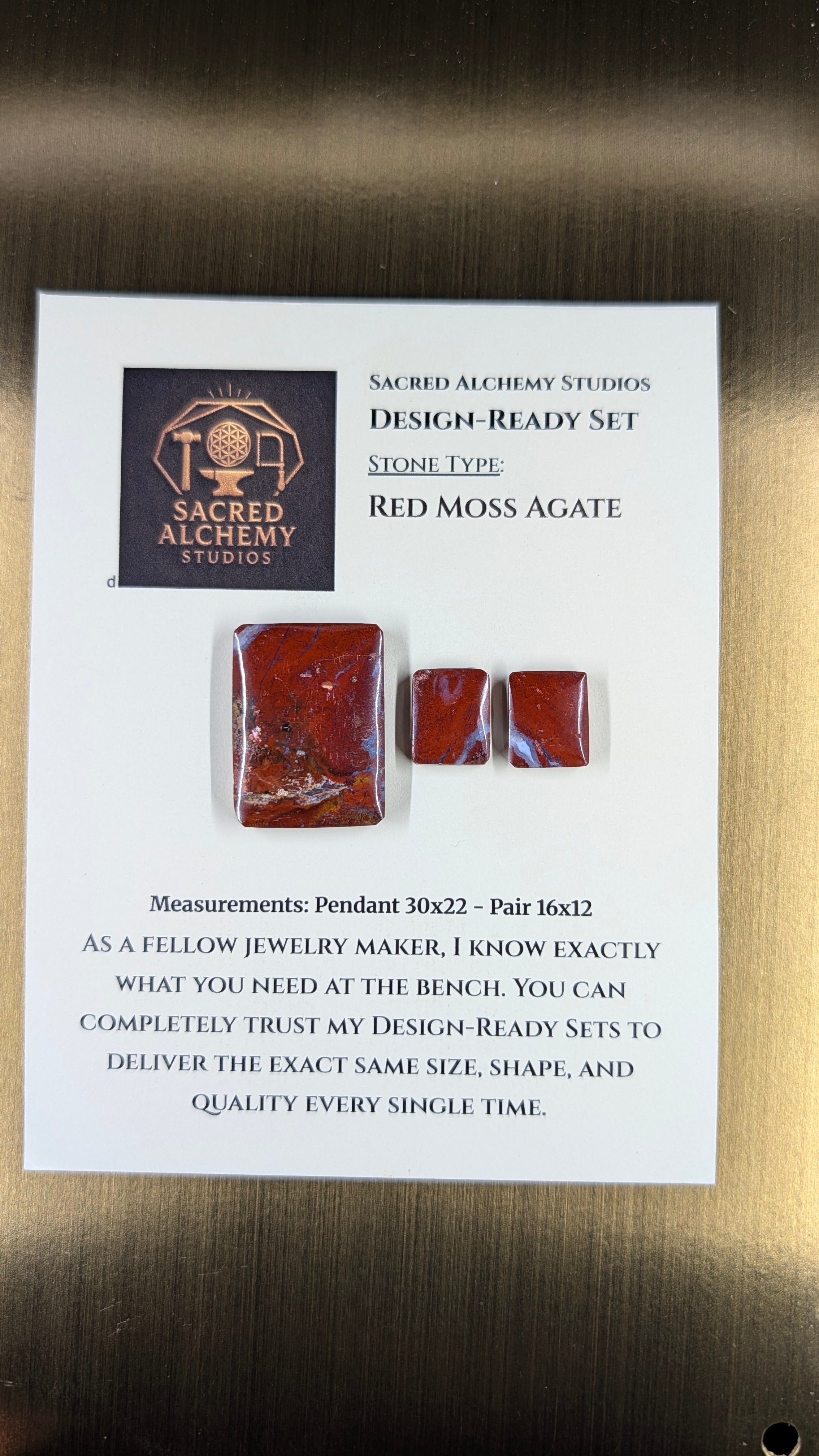 Rectangle Shape - Red Moss Agate - Design-Ready Sets