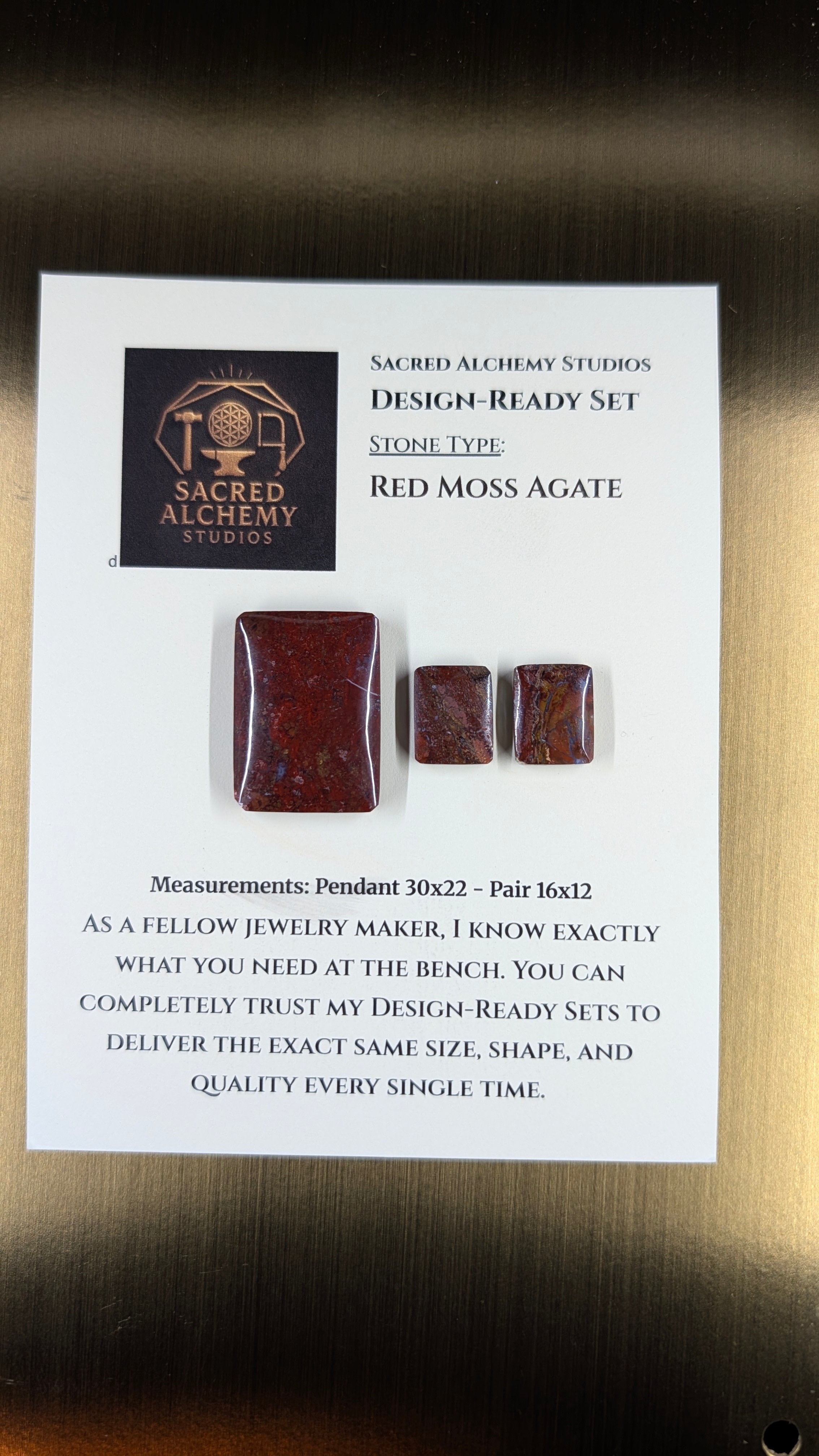 Rectangle Shape - Red Moss Agate - Design-Ready Sets