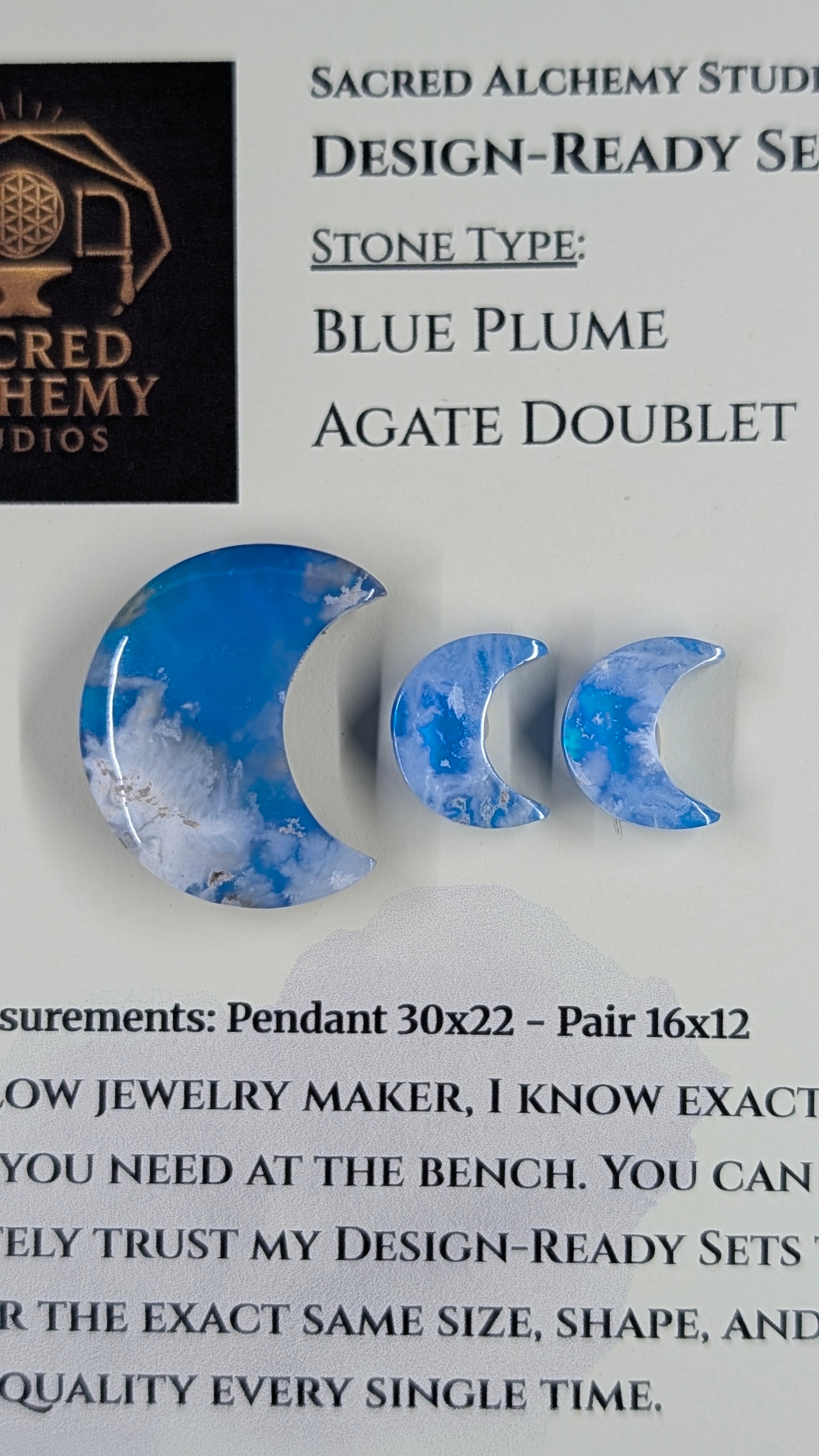 Crescent Moon - Blue Plume Doublet - Design-Ready Set