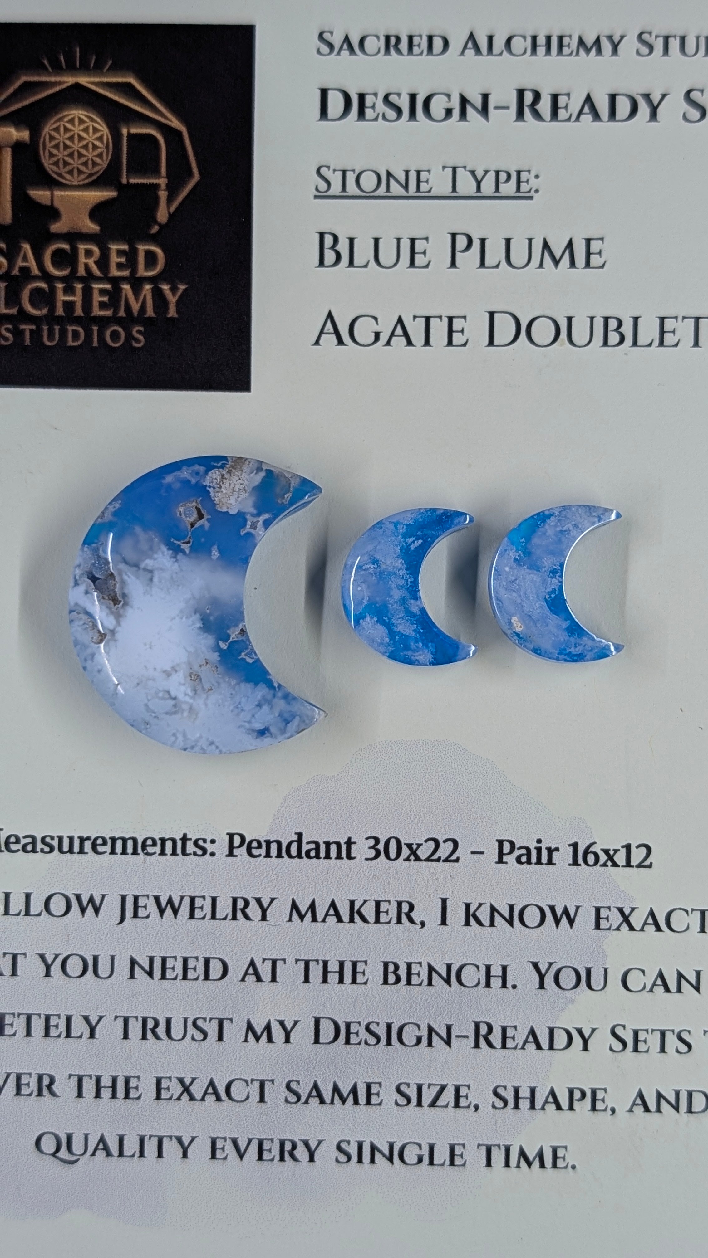 Crescent Moon - Blue Plume Doublet - Design-Ready Set