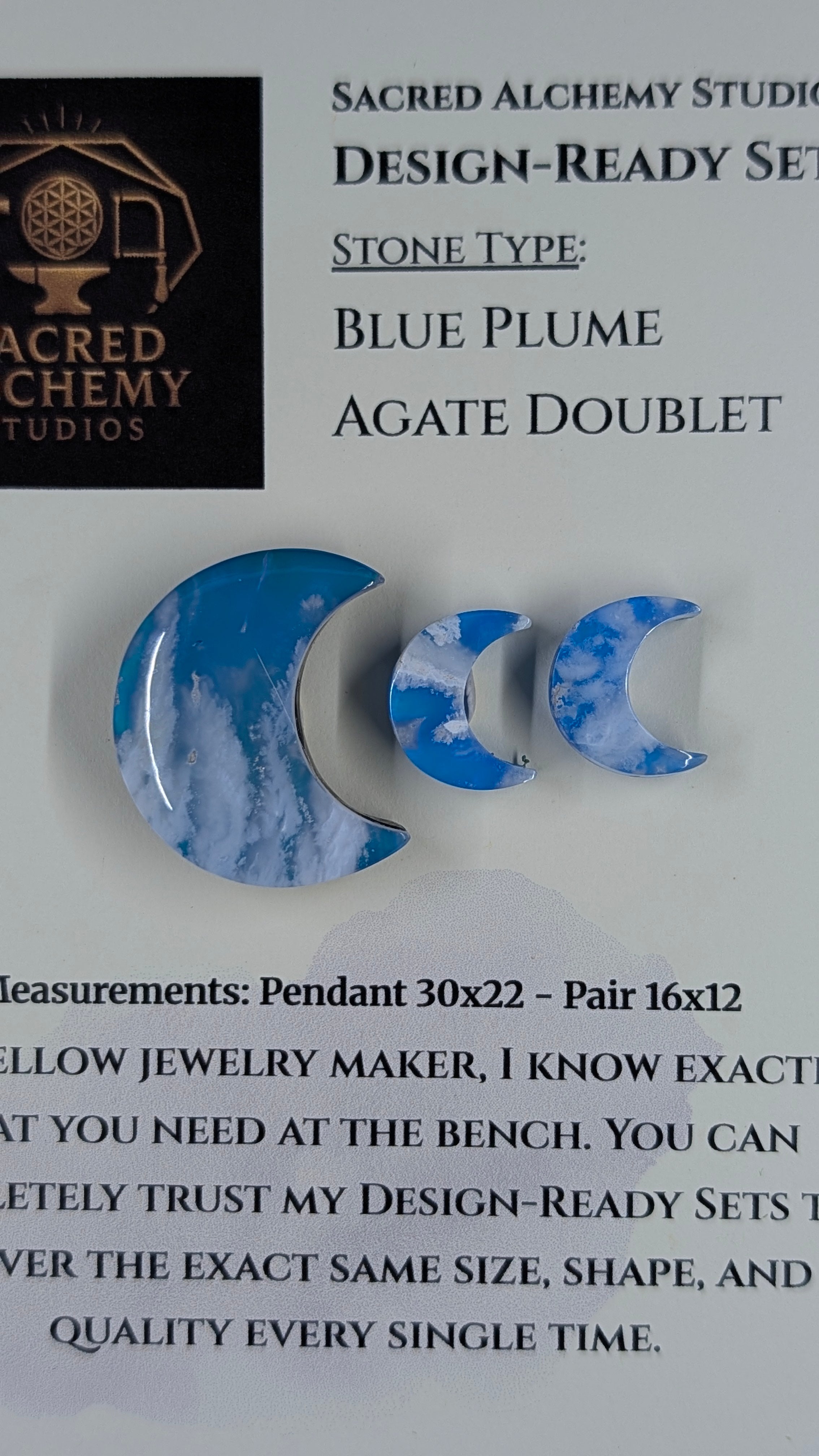Crescent Moon - Blue Plume Doublet - Design-Ready Set