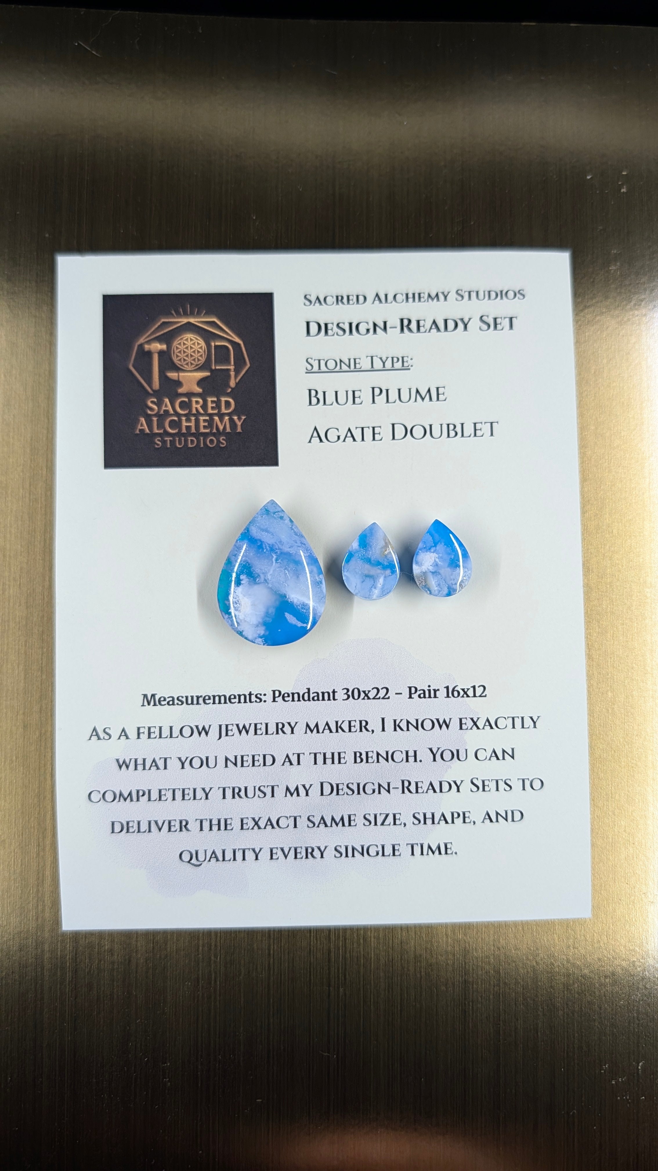 Tear Shape - Blue Plume Doublet - Design-Ready Set
