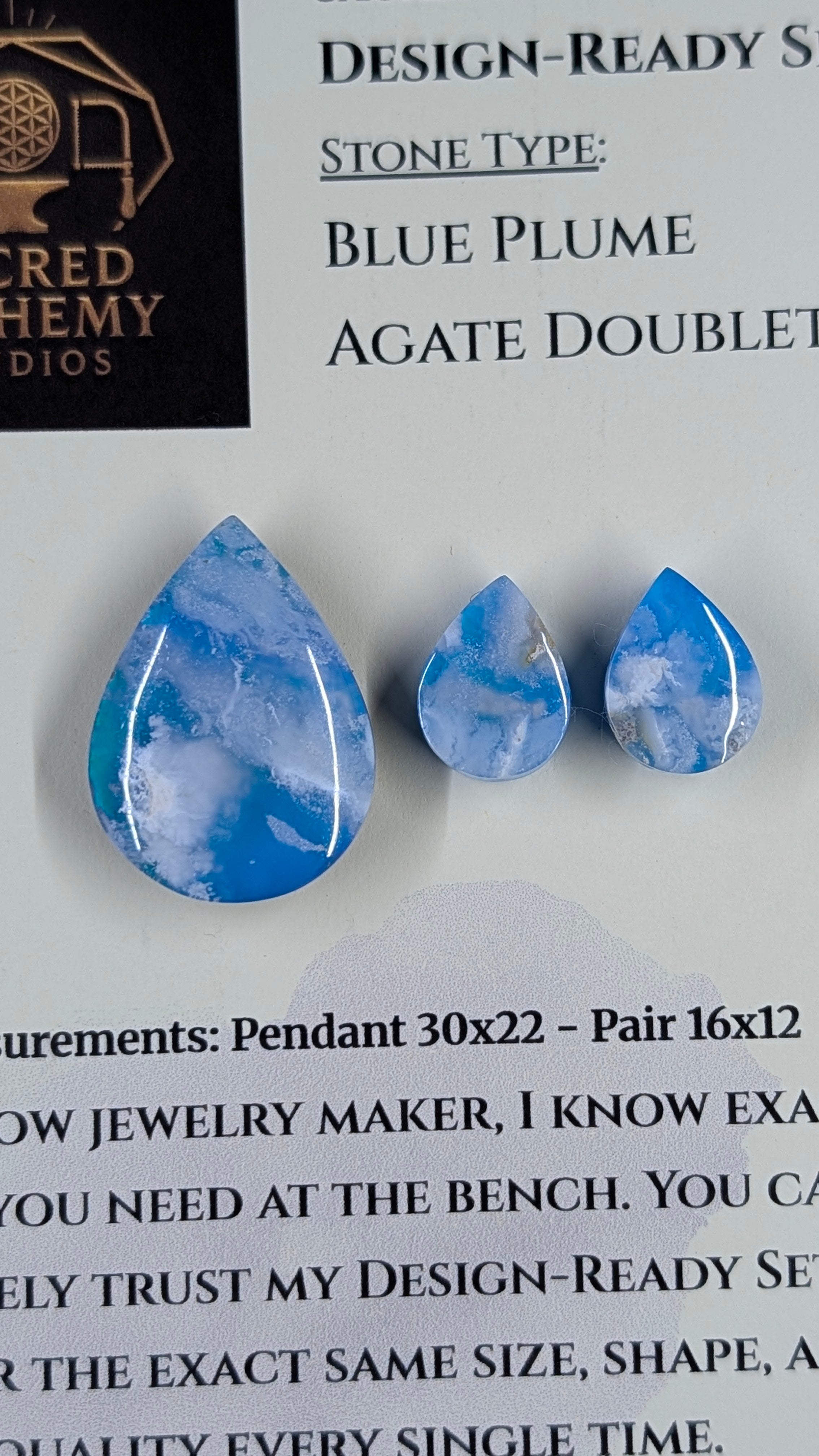 Tear Shape - Blue Plume Doublet - Design-Ready Set