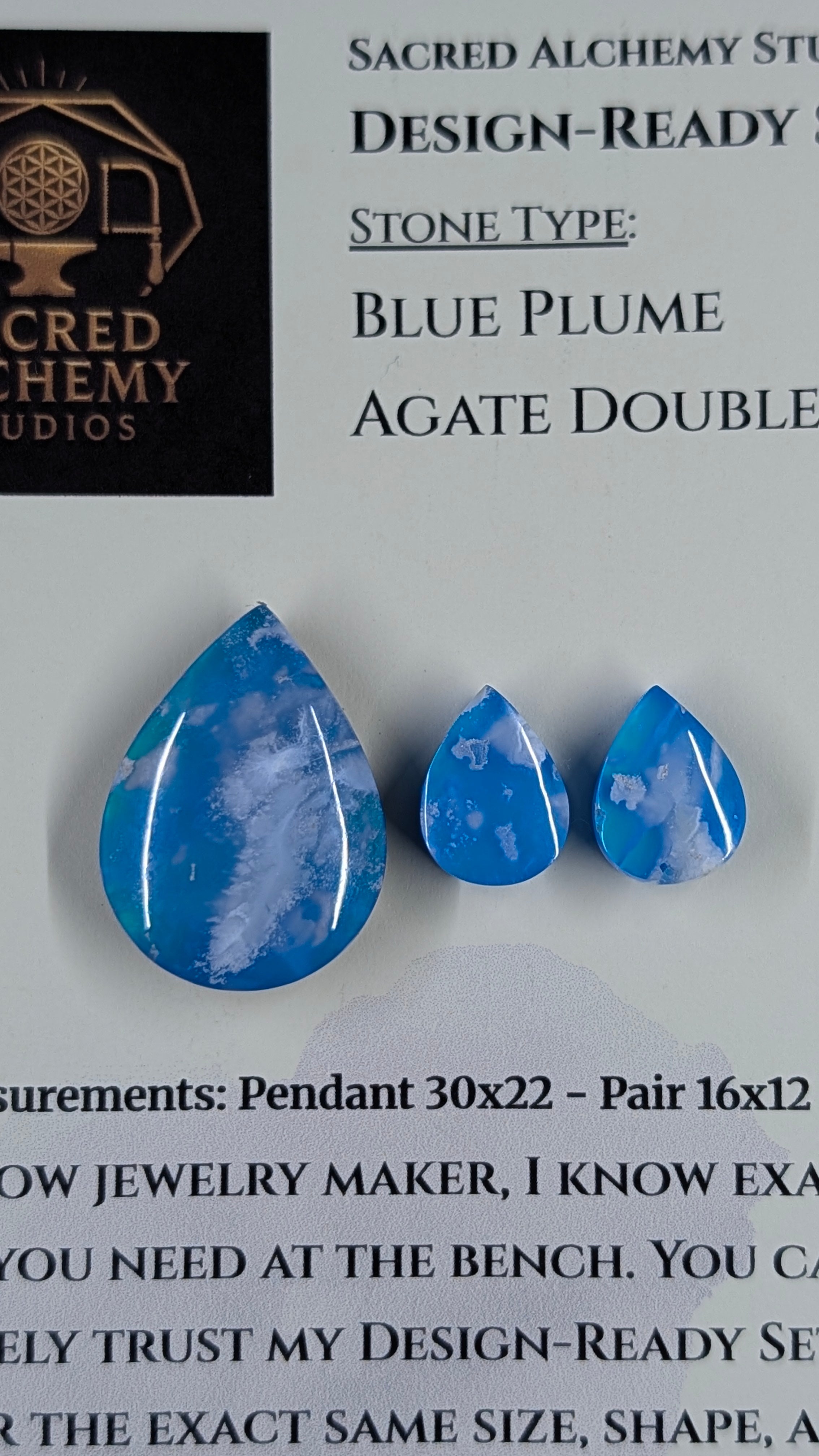 Tear Shape - Blue Plume Doublet - Design-Ready Set