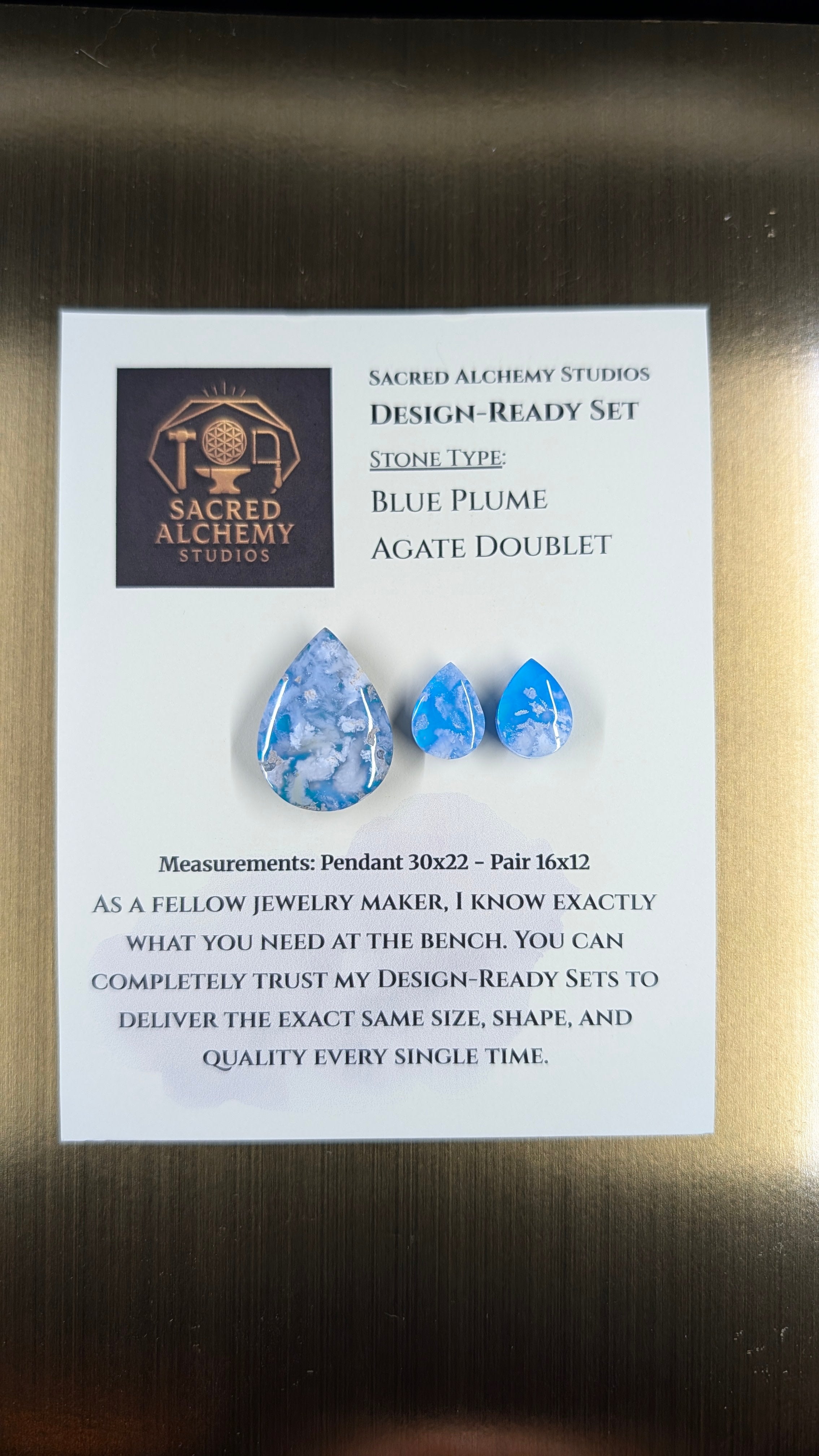 Tear Shape - Blue Plume Doublet - Design-Ready Set