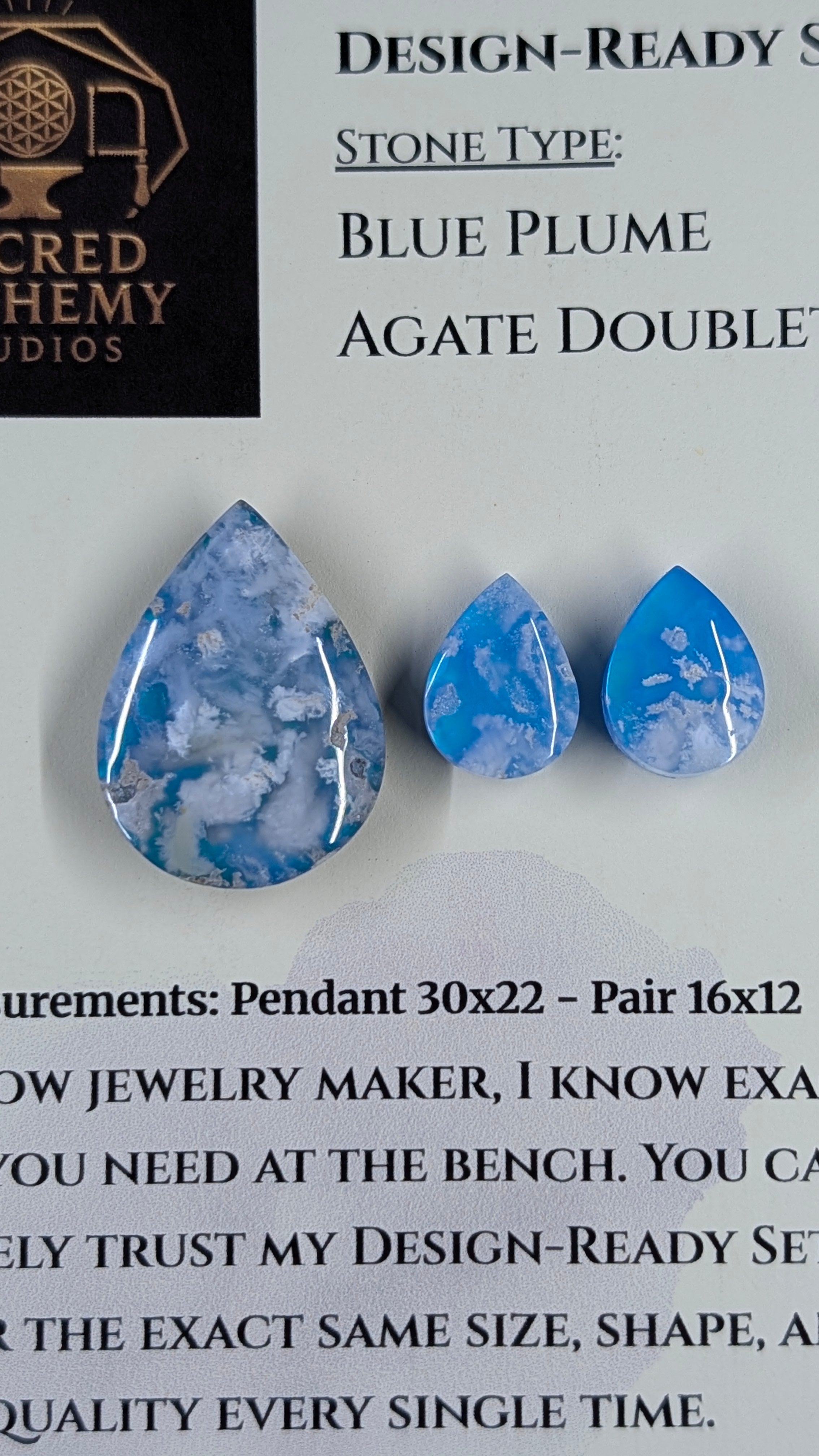 Tear Shape - Blue Plume Doublet - Design-Ready Set