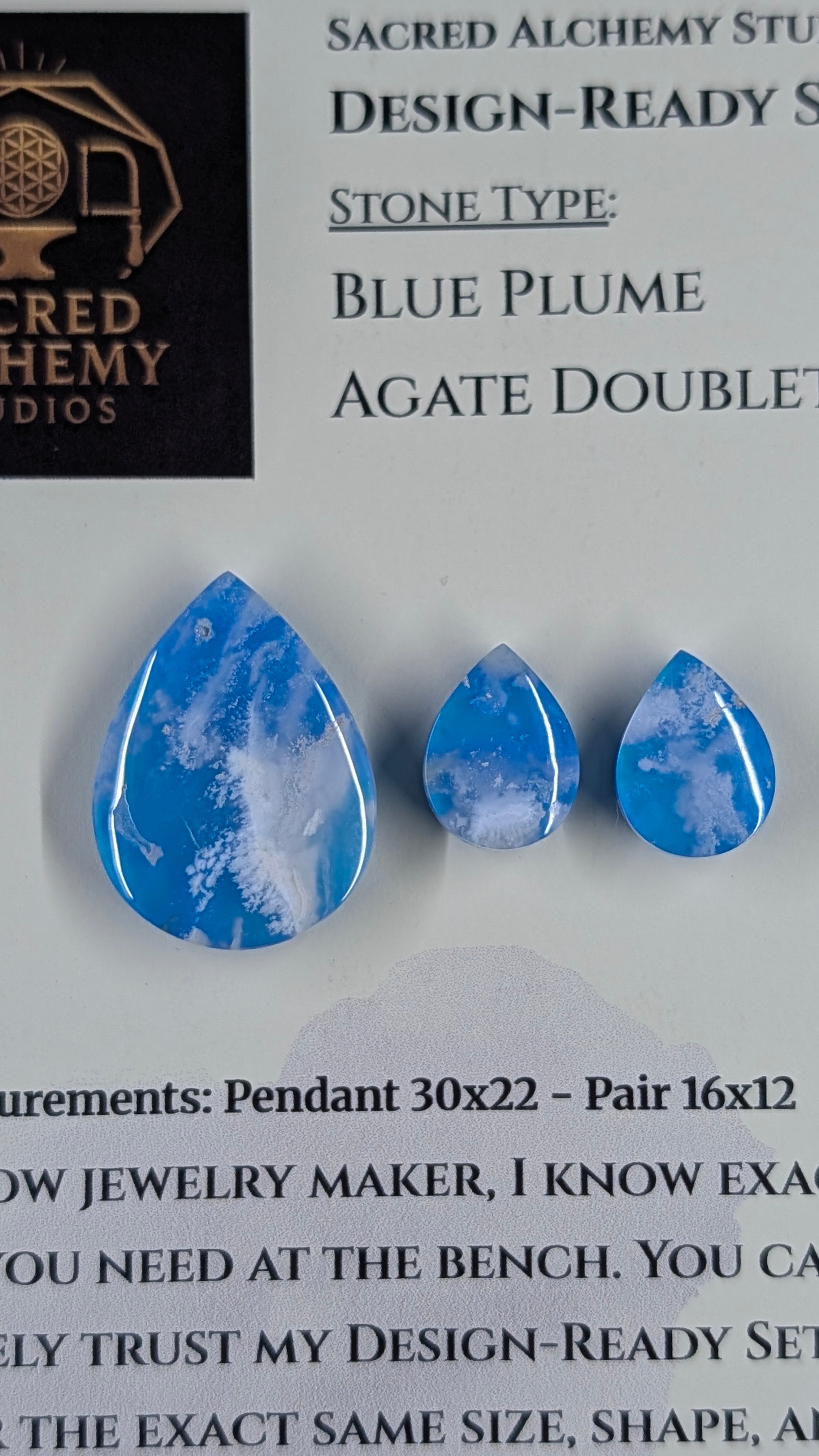 Tear Shape - Blue Plume Doublet - Design-Ready Set