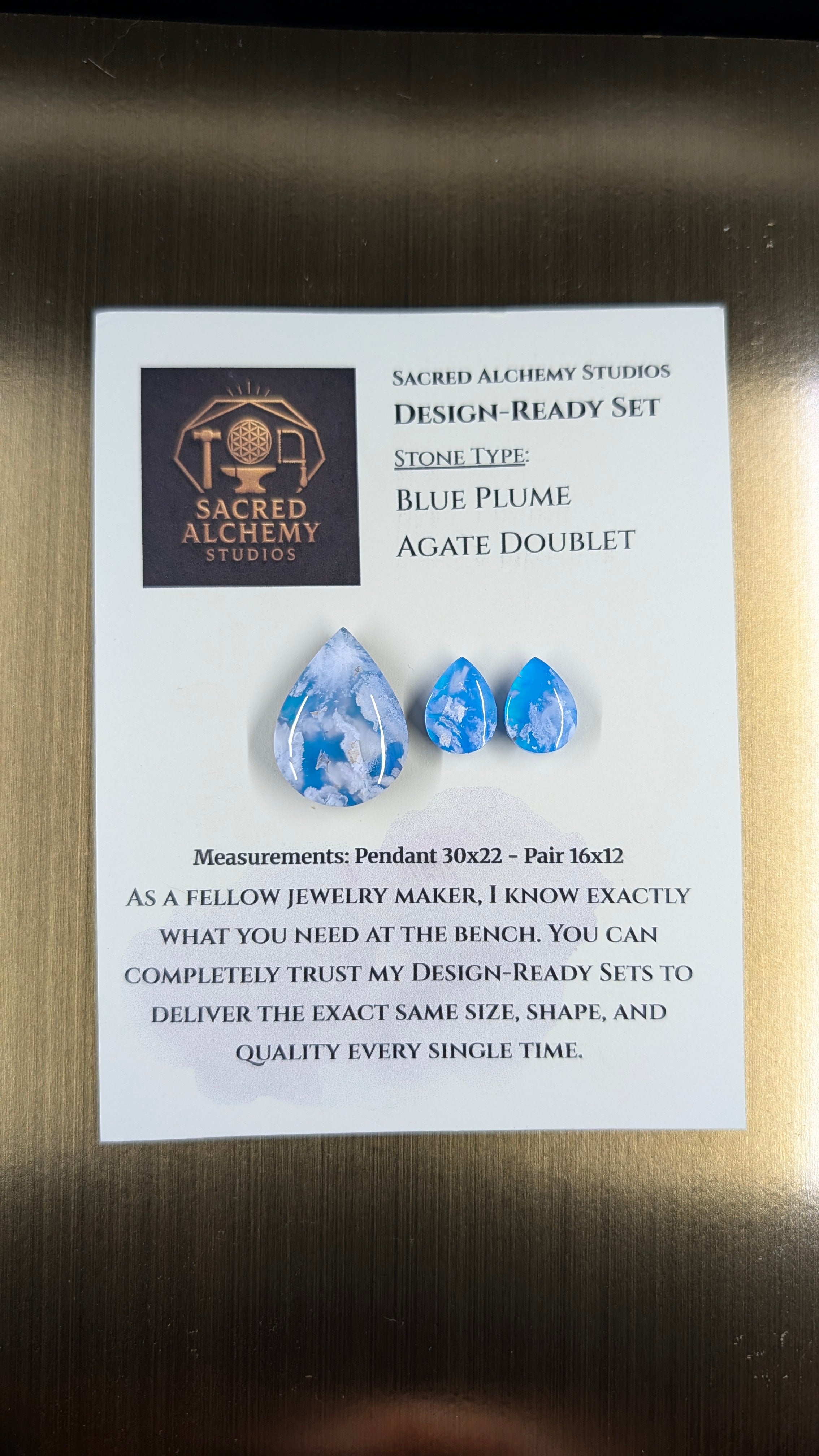 Tear Shape - Blue Plume Doublet - Design-Ready Set