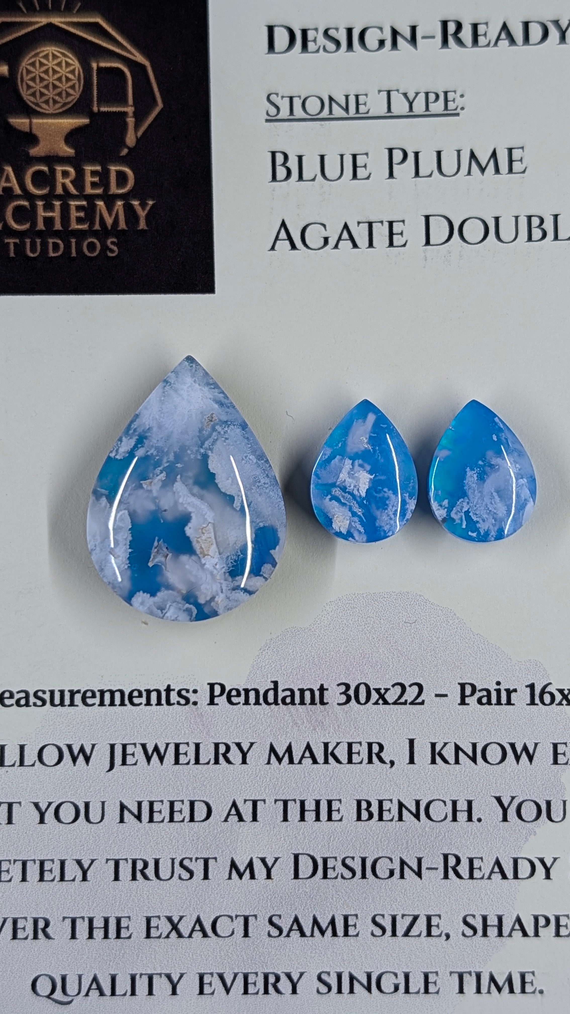 Tear Shape - Blue Plume Doublet - Design-Ready Set