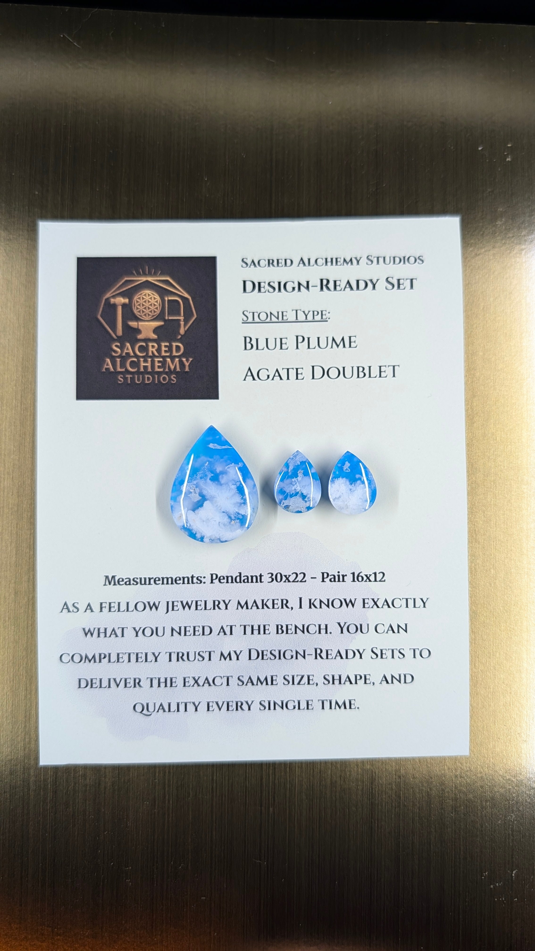 Tear Shape - Blue Plume Doublet - Design-Ready Set