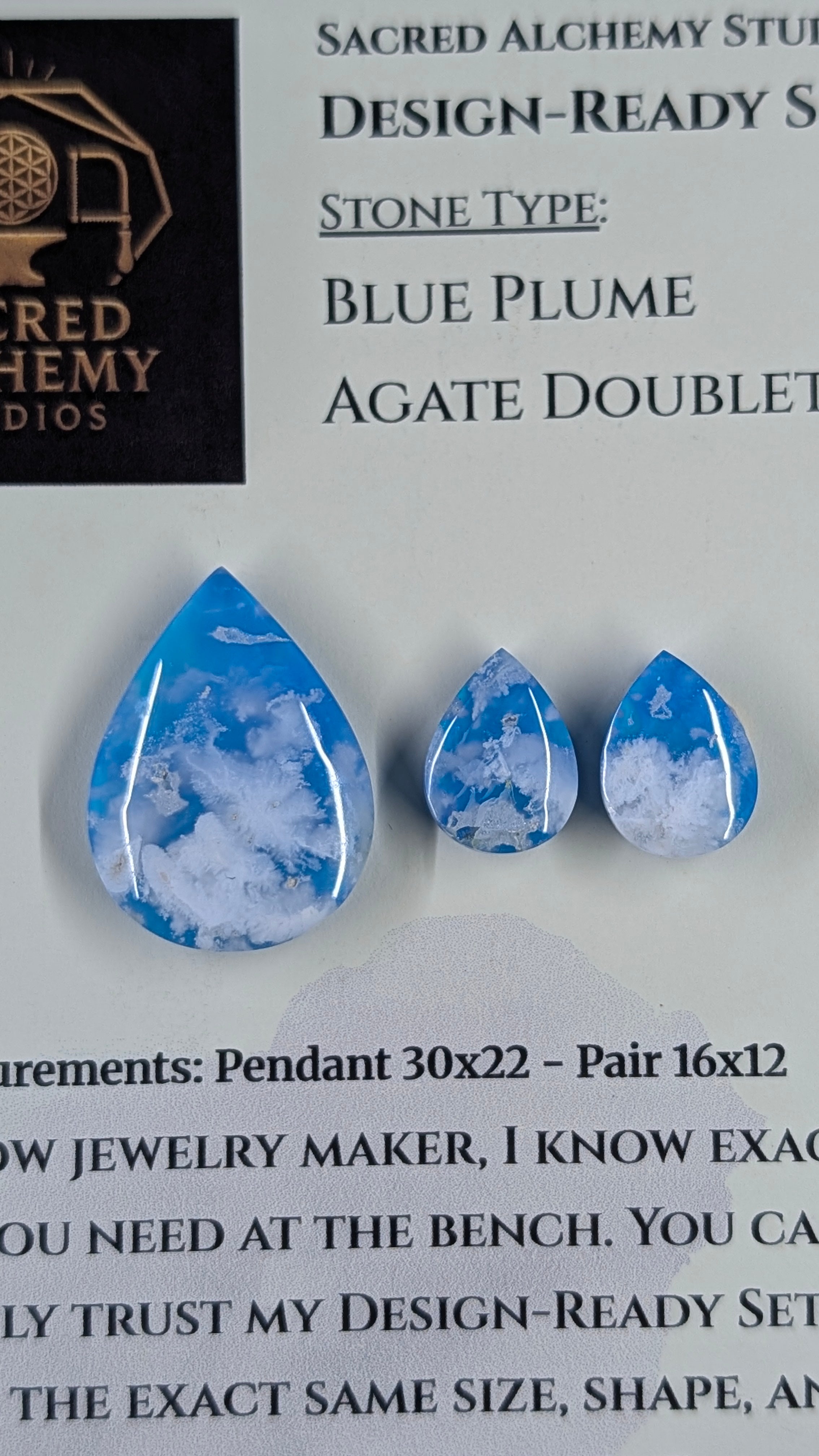 Tear Shape - Blue Plume Doublet - Design-Ready Set
