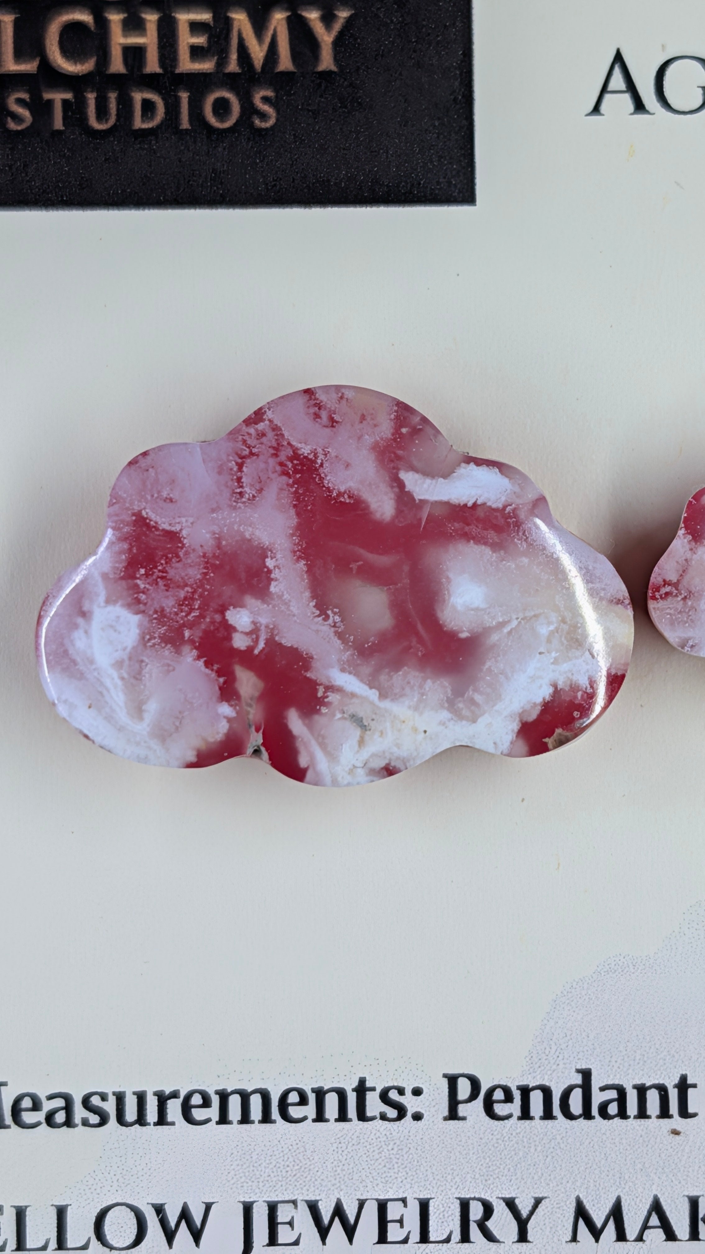Cloud Shape - Red Plume Agate Doublet - Design-Ready Set