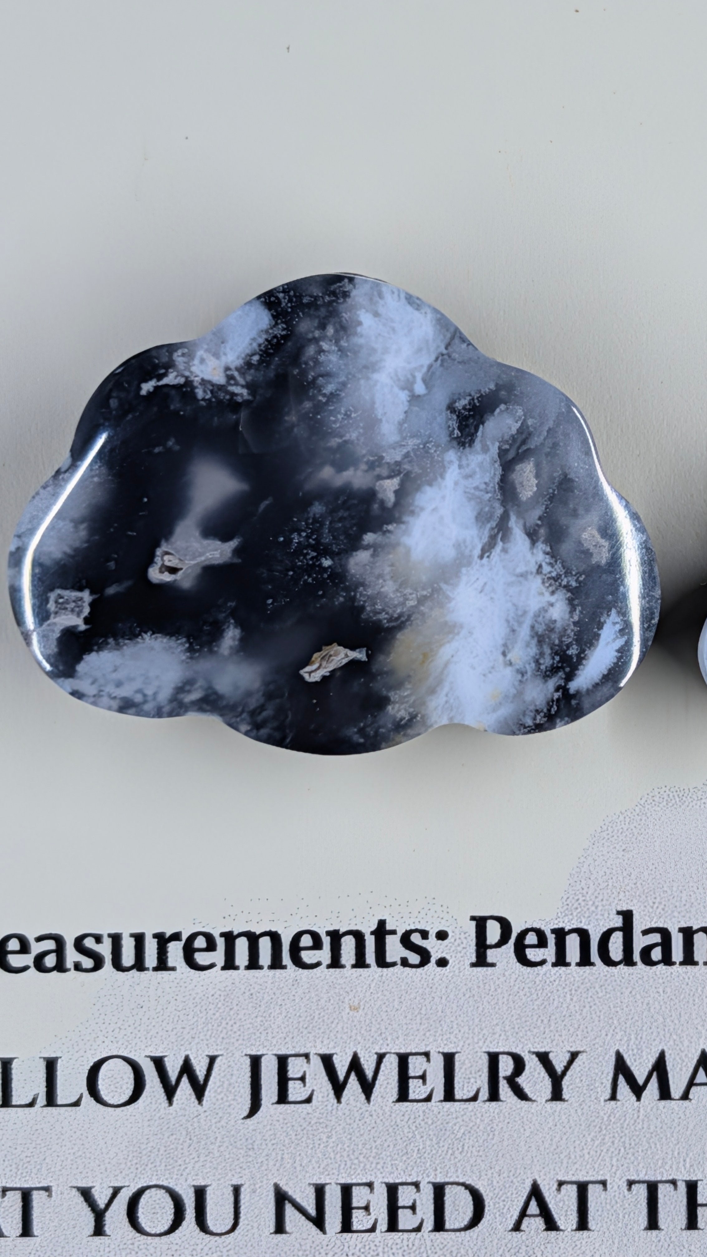 Cloud Shape - Black Plume Agate Doublet - Design-Ready Set