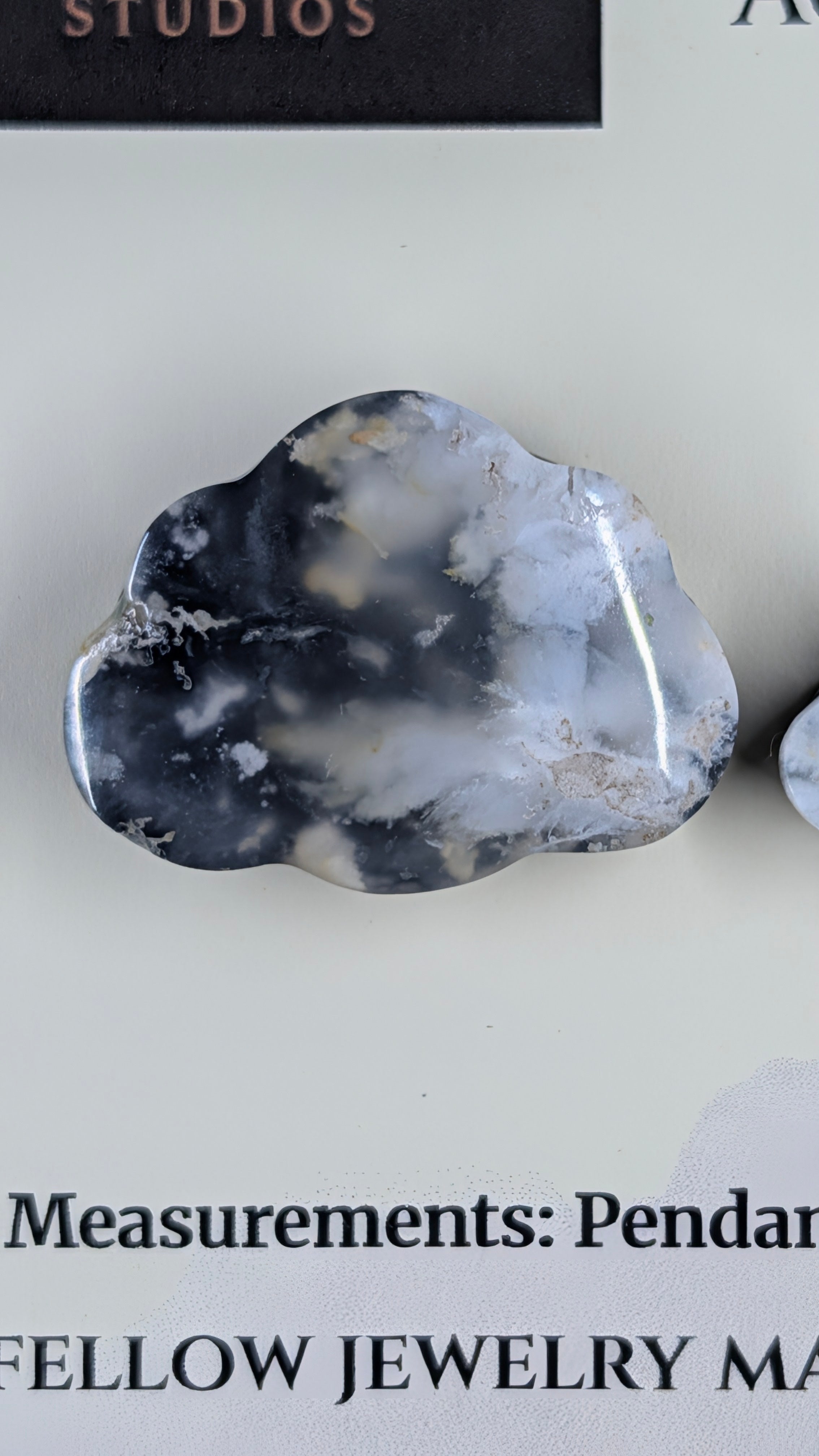 Cloud Shape - Black Plume Agate Doublet - Design-Ready Set