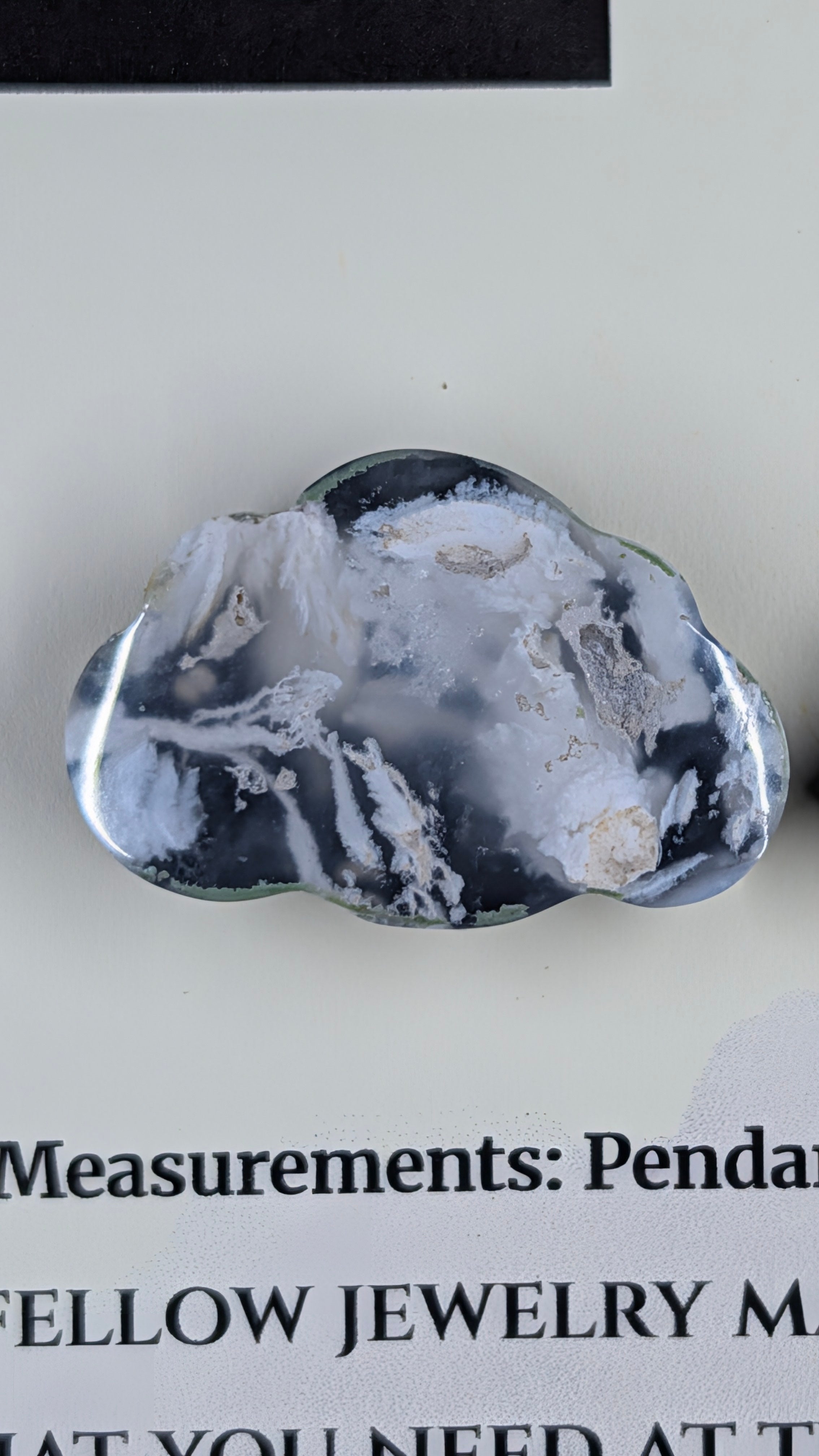 Cloud Shape - Black Plume Agate Doublet - Design-Ready Set