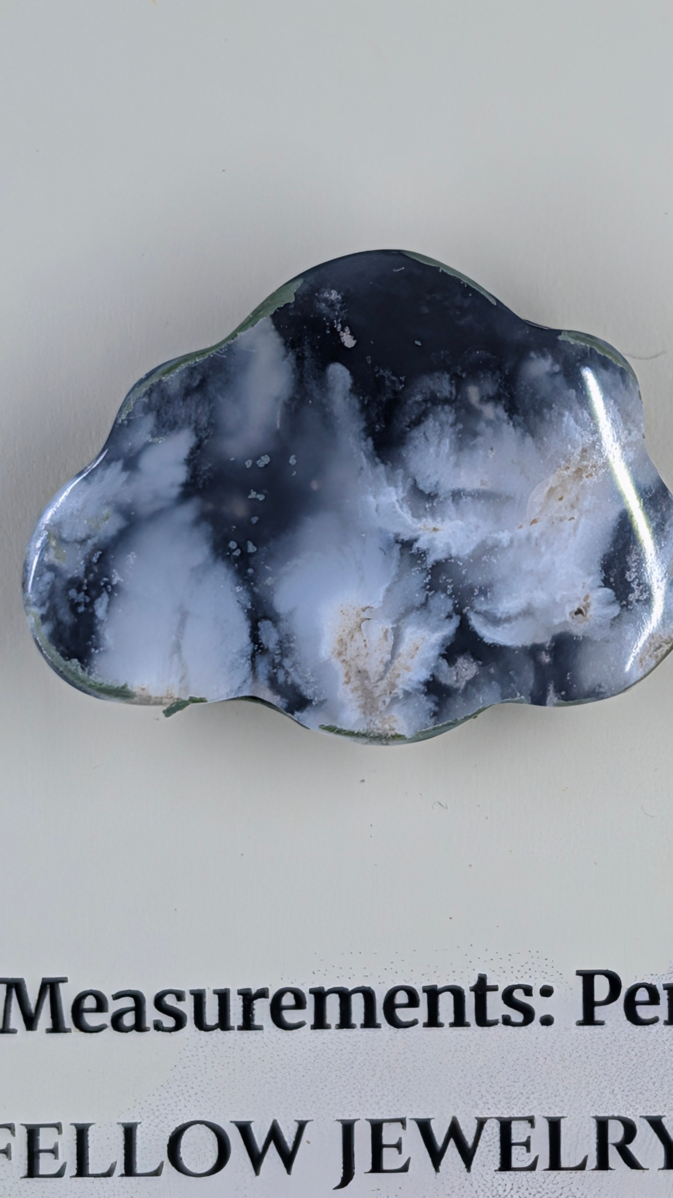 Cloud Shape - Black Plume Agate Doublet - Design-Ready Set