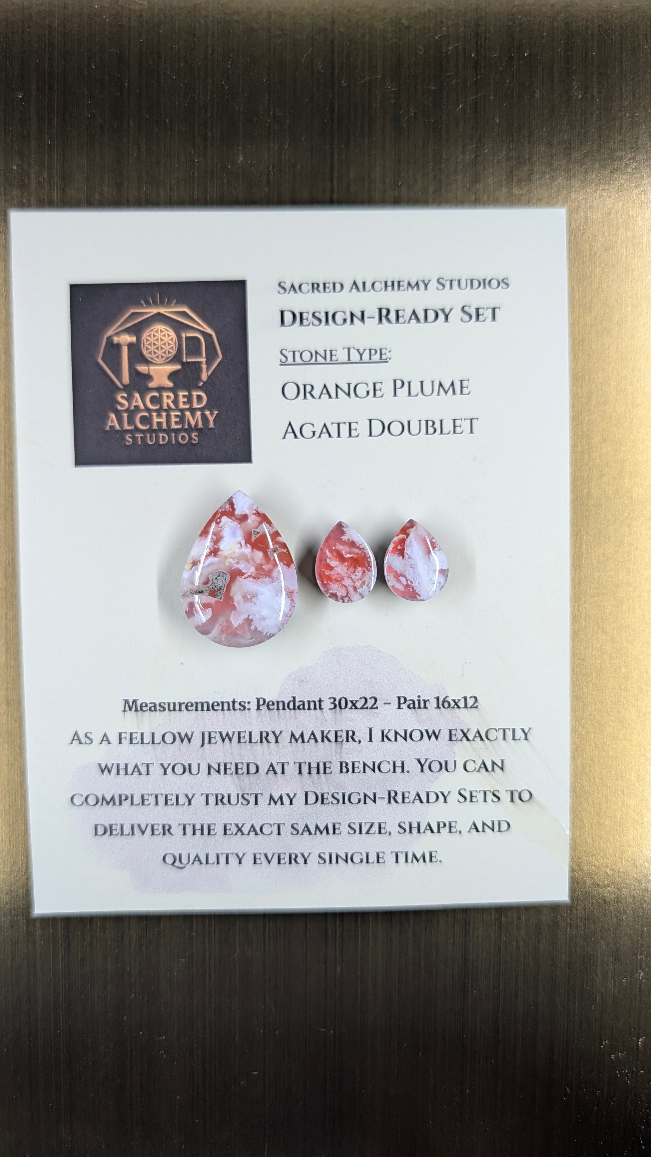Tear Shape - Orange Plume Doublet - Design-Ready Set