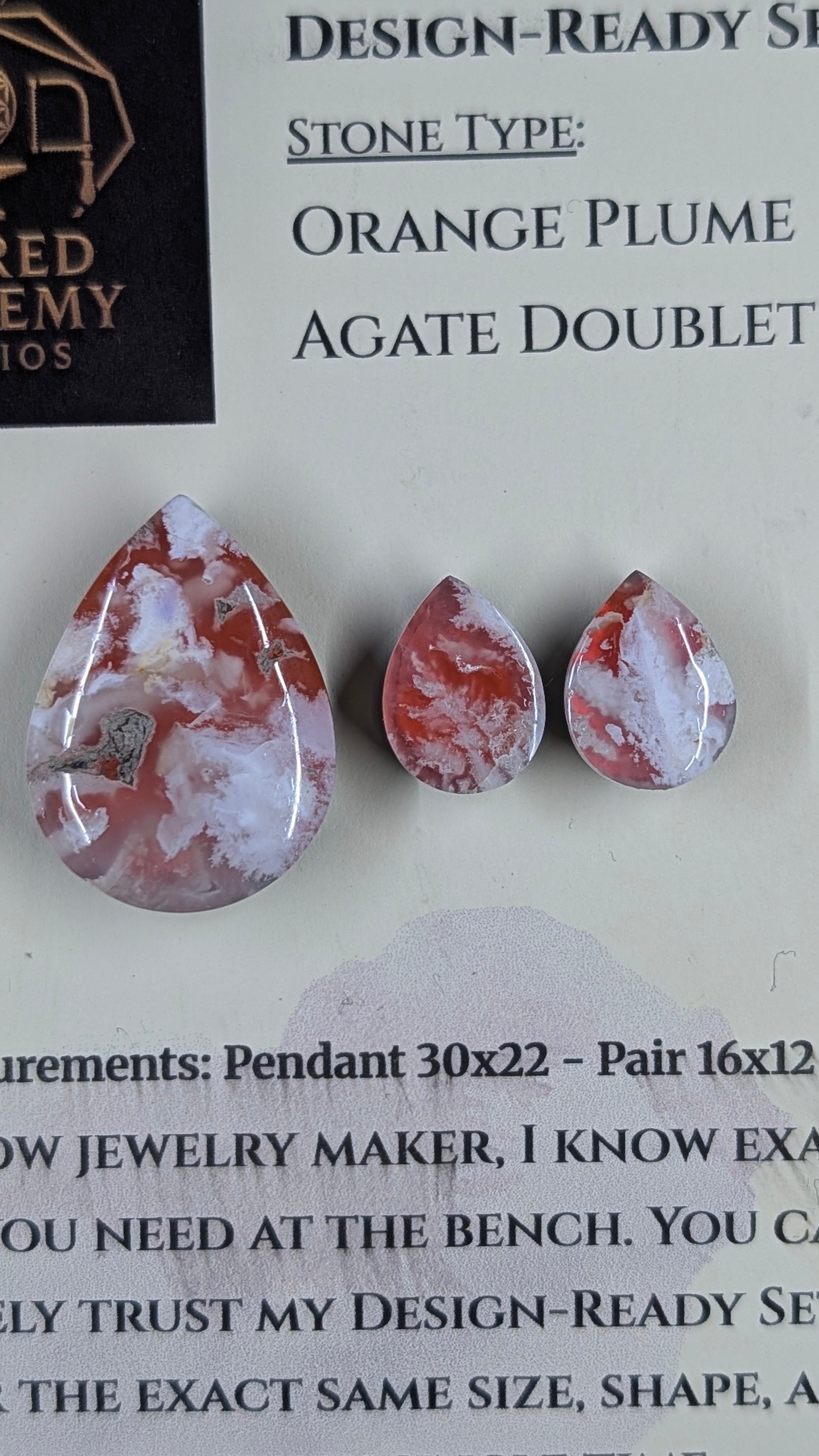 Tear Shape - Orange Plume Doublet - Design-Ready Set