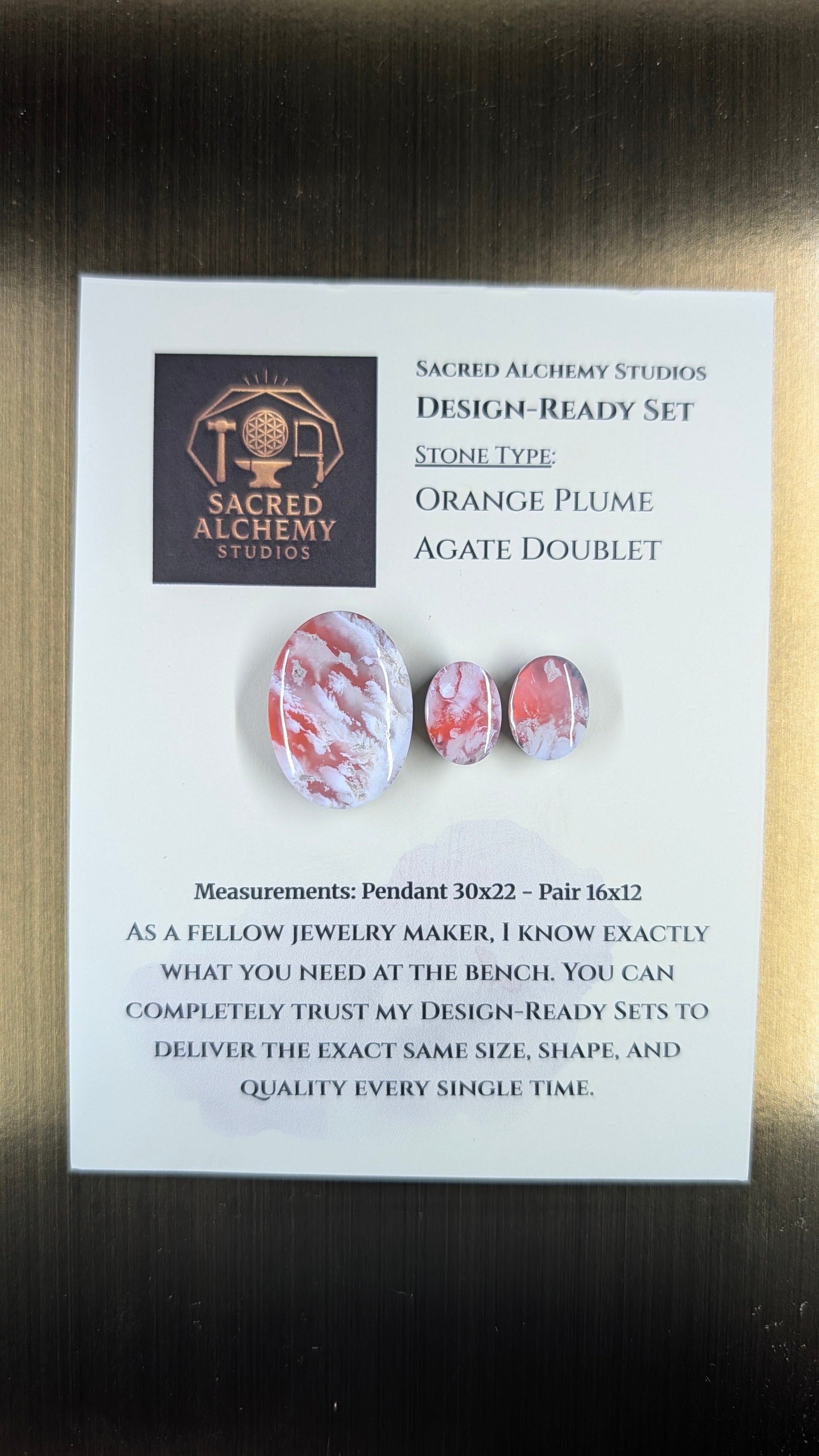 Oval Shape - Orange Plume Doublet - Design-Ready Set