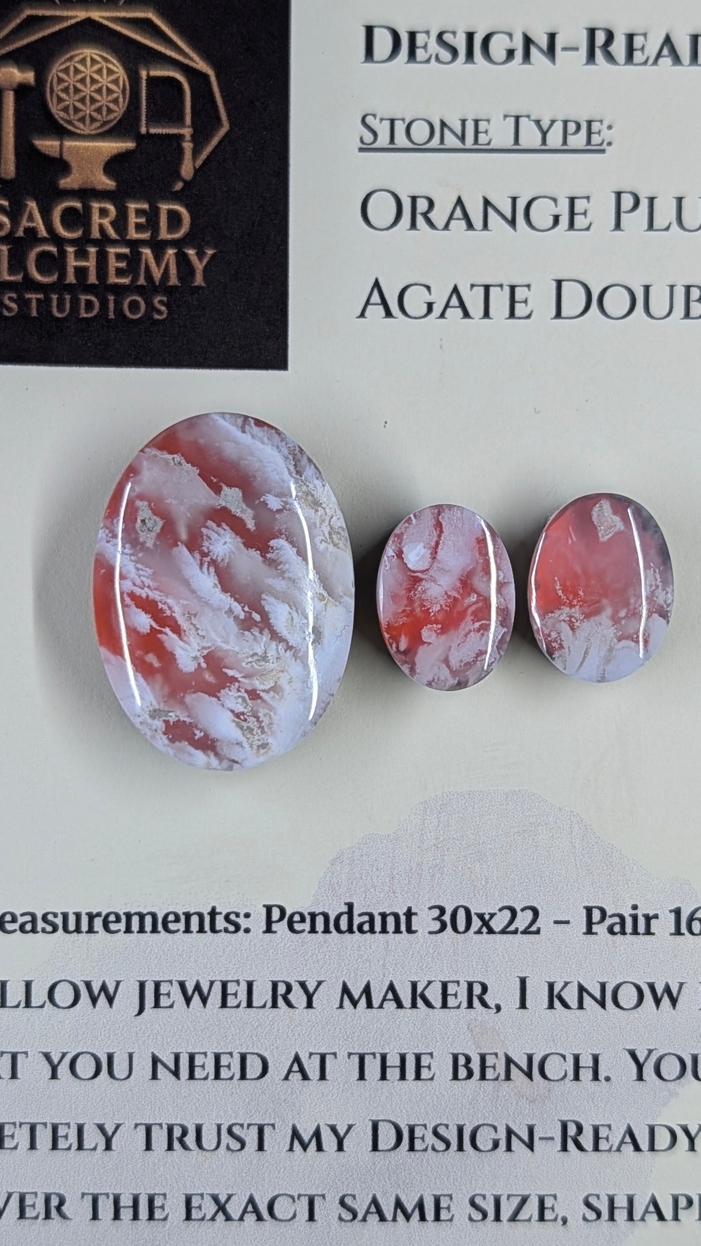 Oval Shape - Orange Plume Doublet - Design-Ready Set