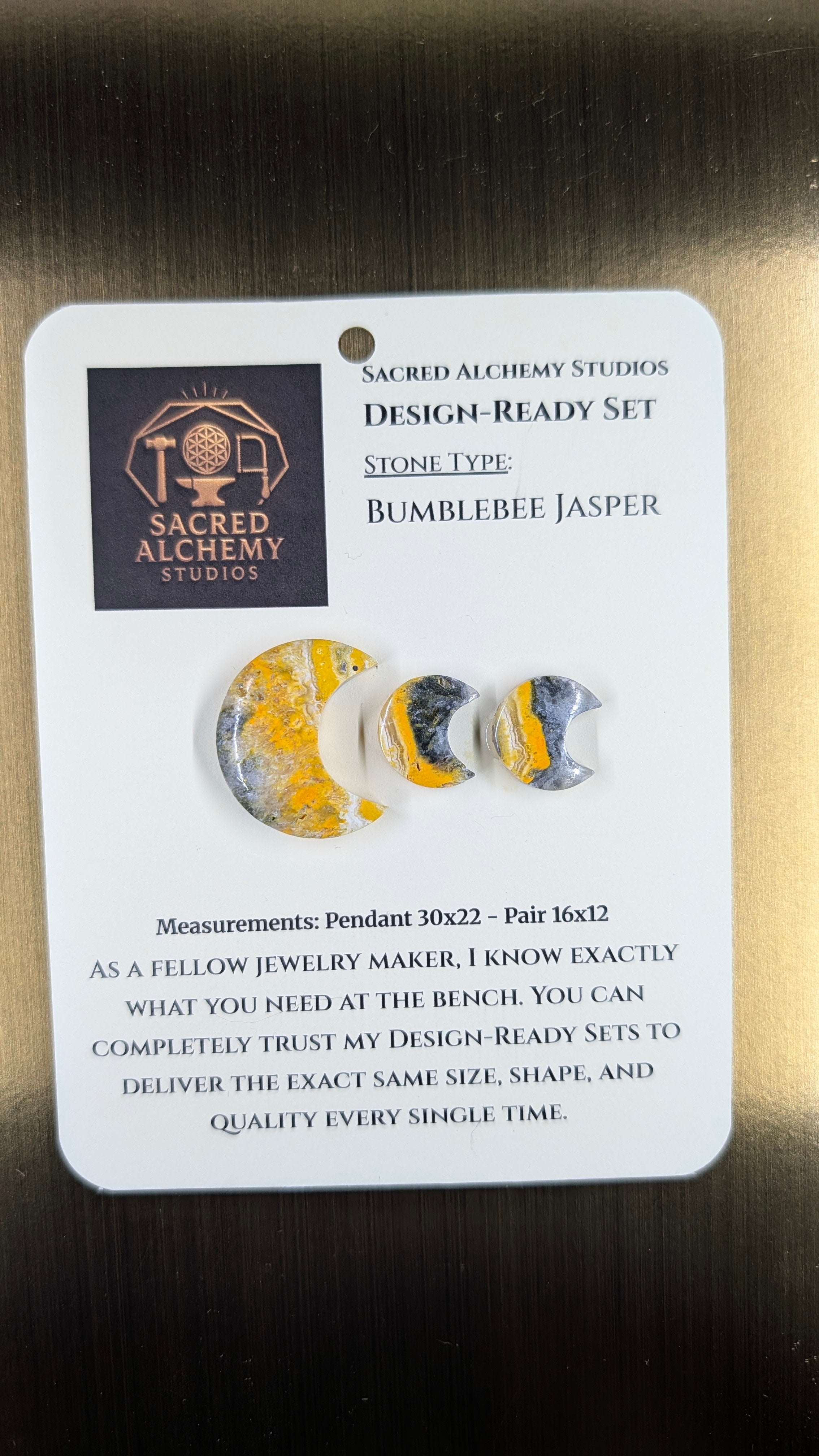 Crescent Moon - Bumblebee Jasper - Design-Ready Set