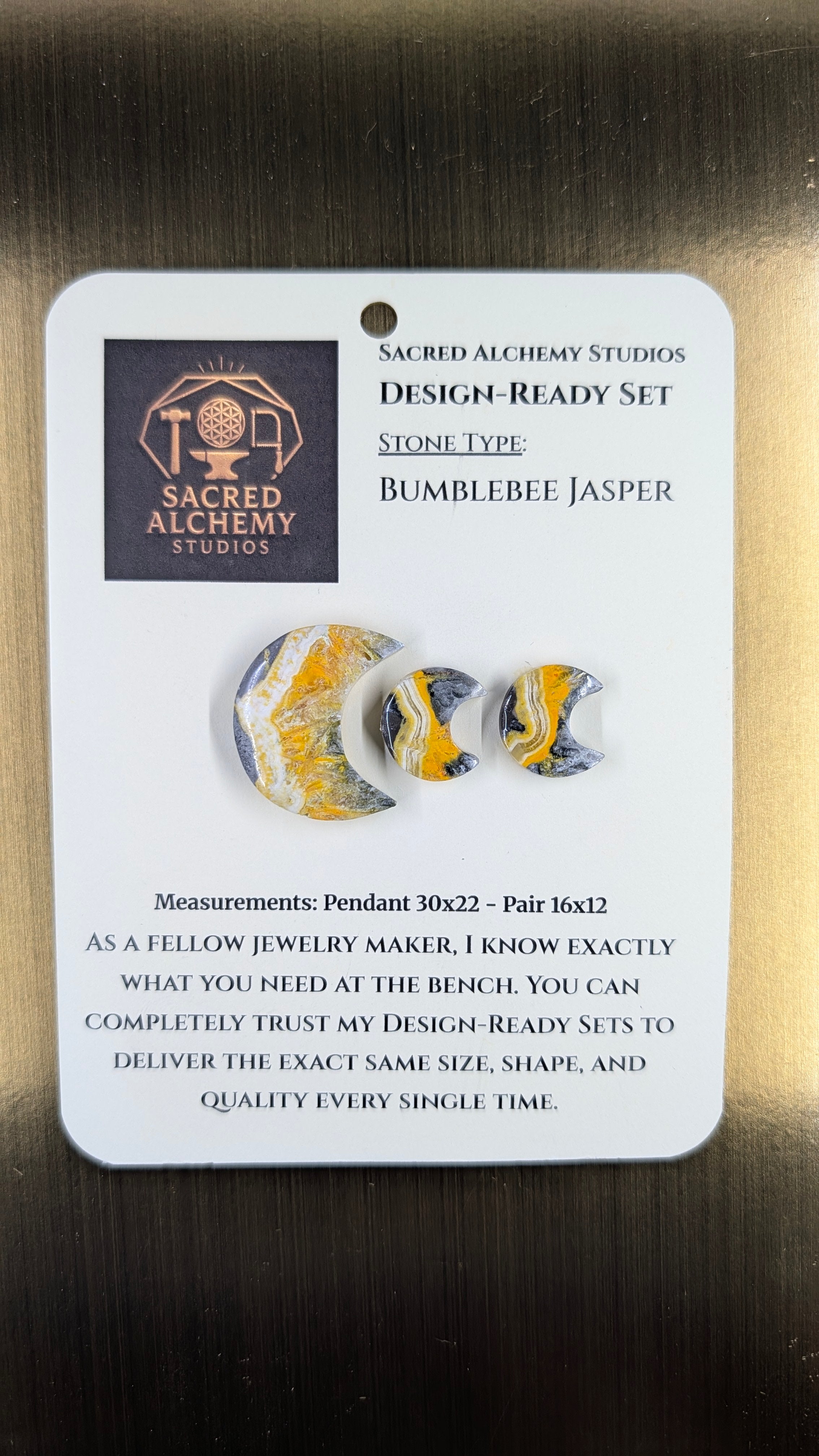 Crescent Moon - Bumblebee Jasper - Design-Ready Set