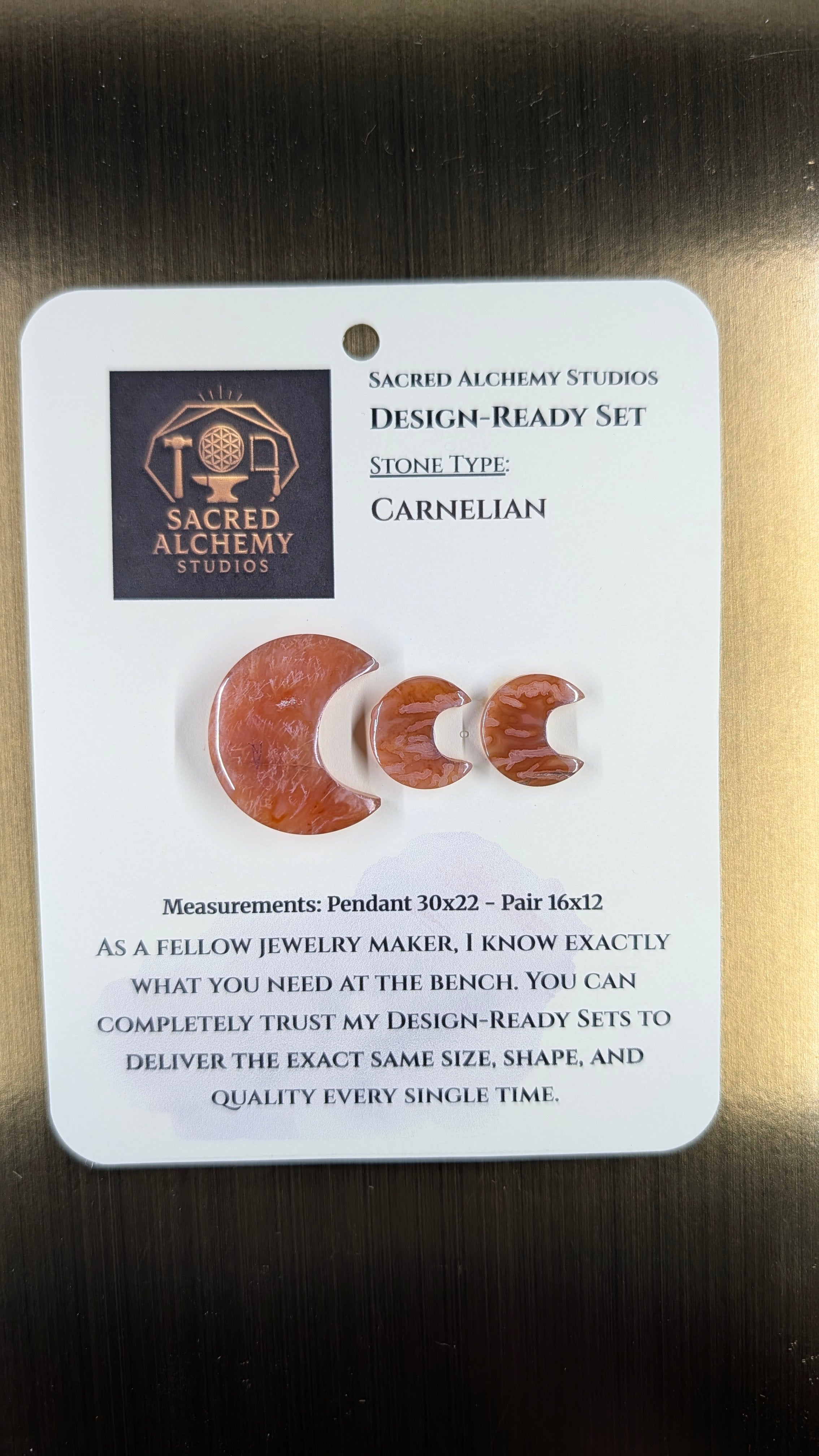 Crescent Moon - Carnelian - Design-Ready Set
