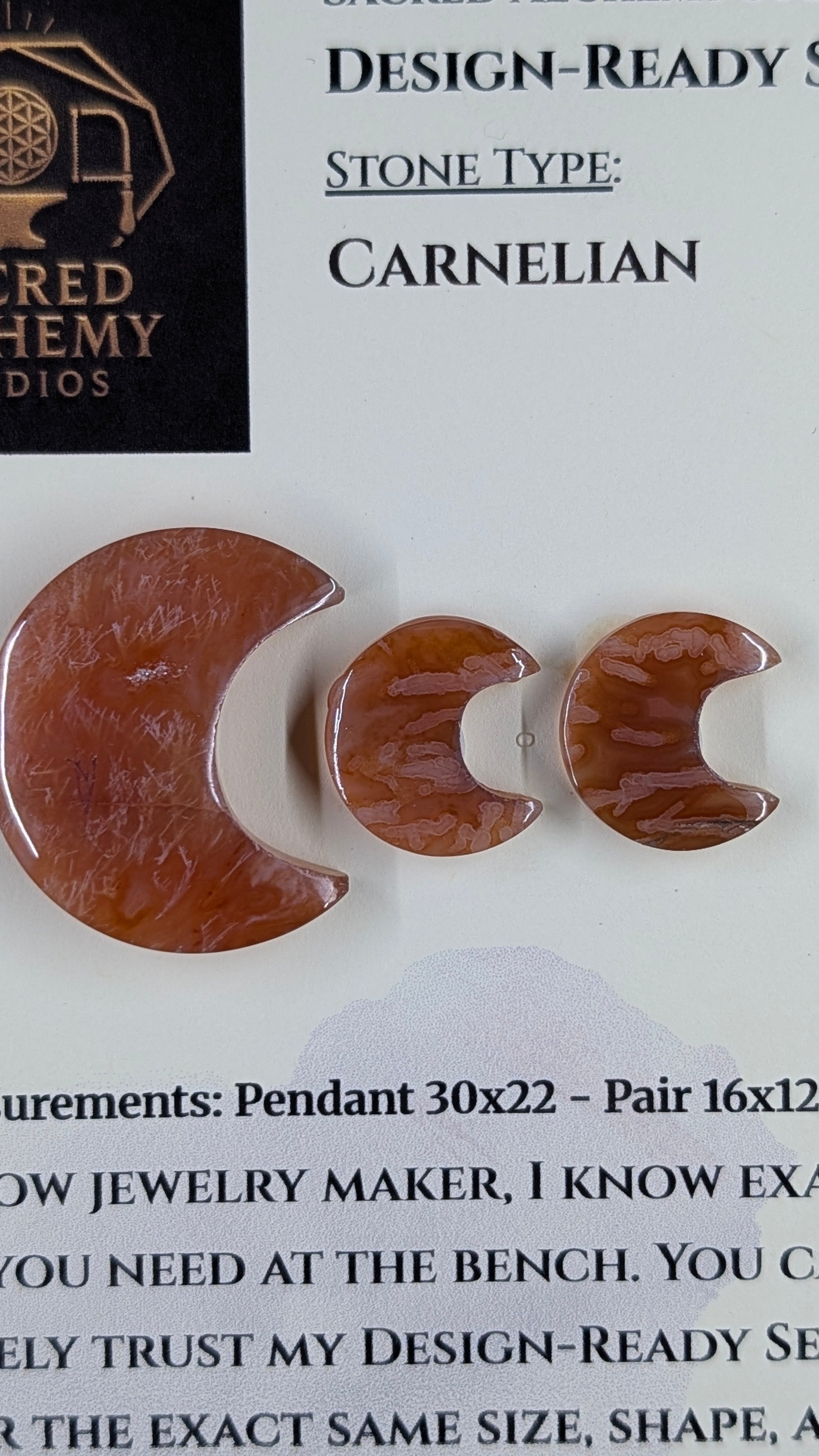 Crescent Moon - Carnelian - Design-Ready Set
