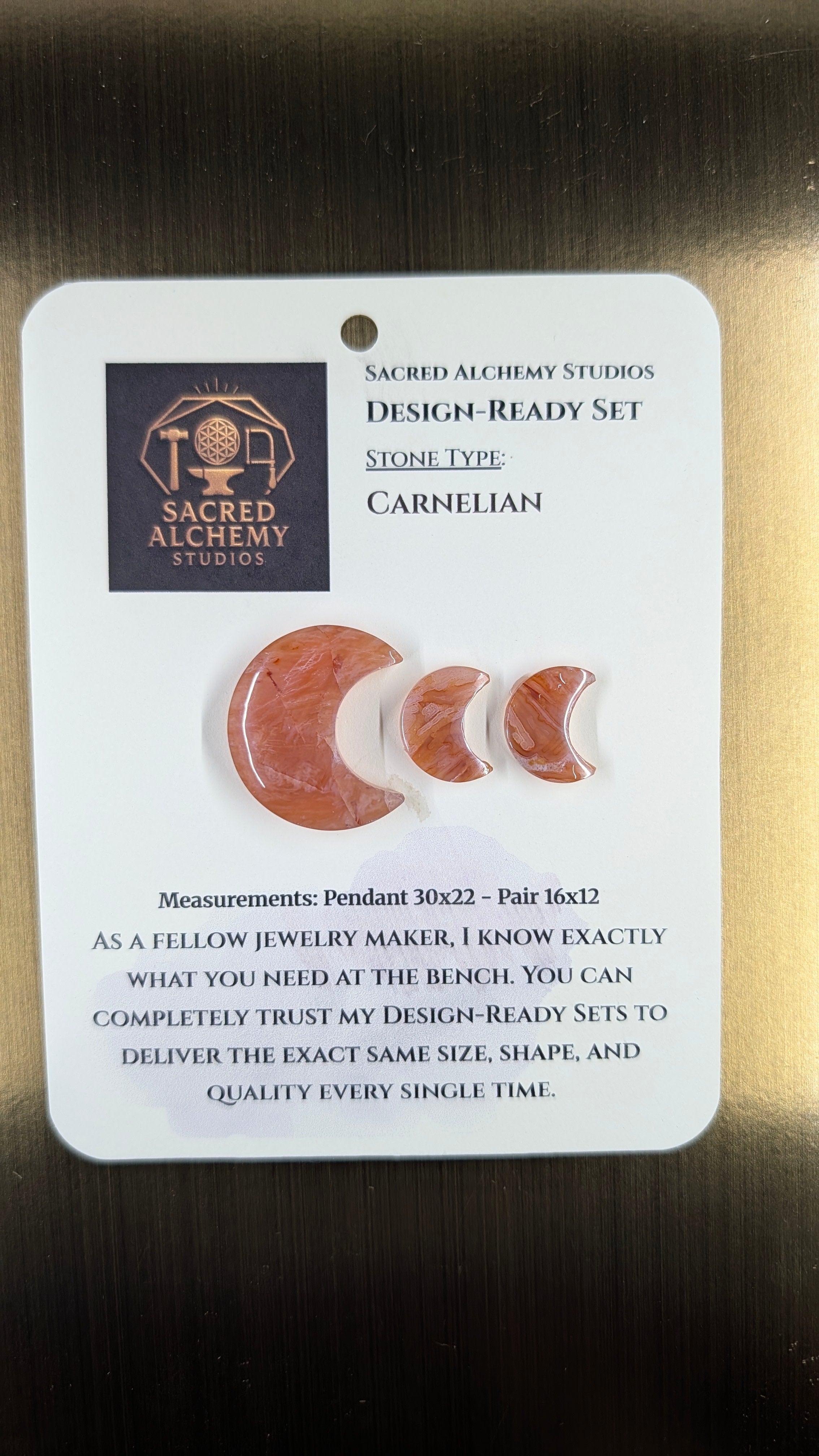 Crescent Moon - Carnelian - Design-Ready Set