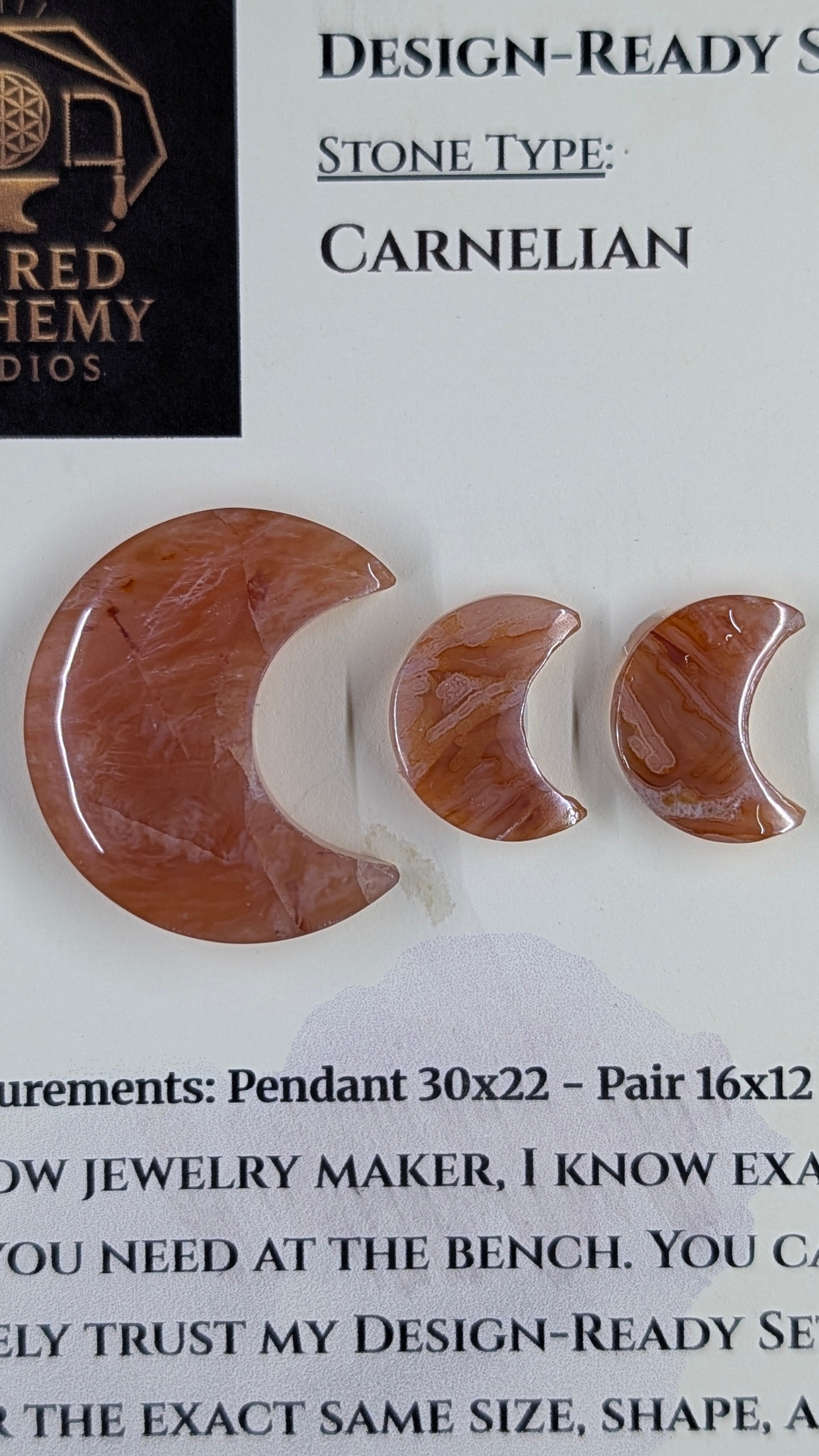 Crescent Moon - Carnelian - Design-Ready Set