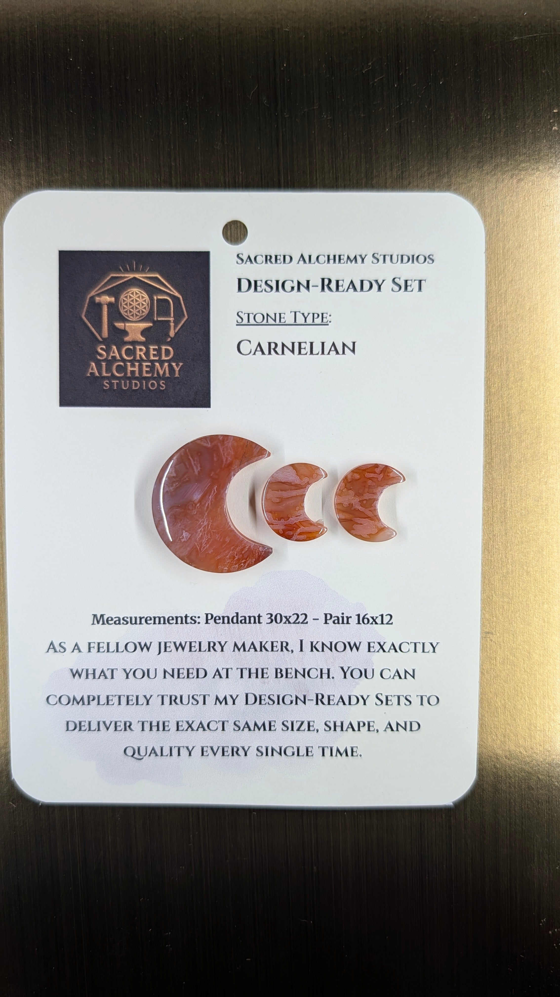 Crescent Moon - Carnelian - Design-Ready Set