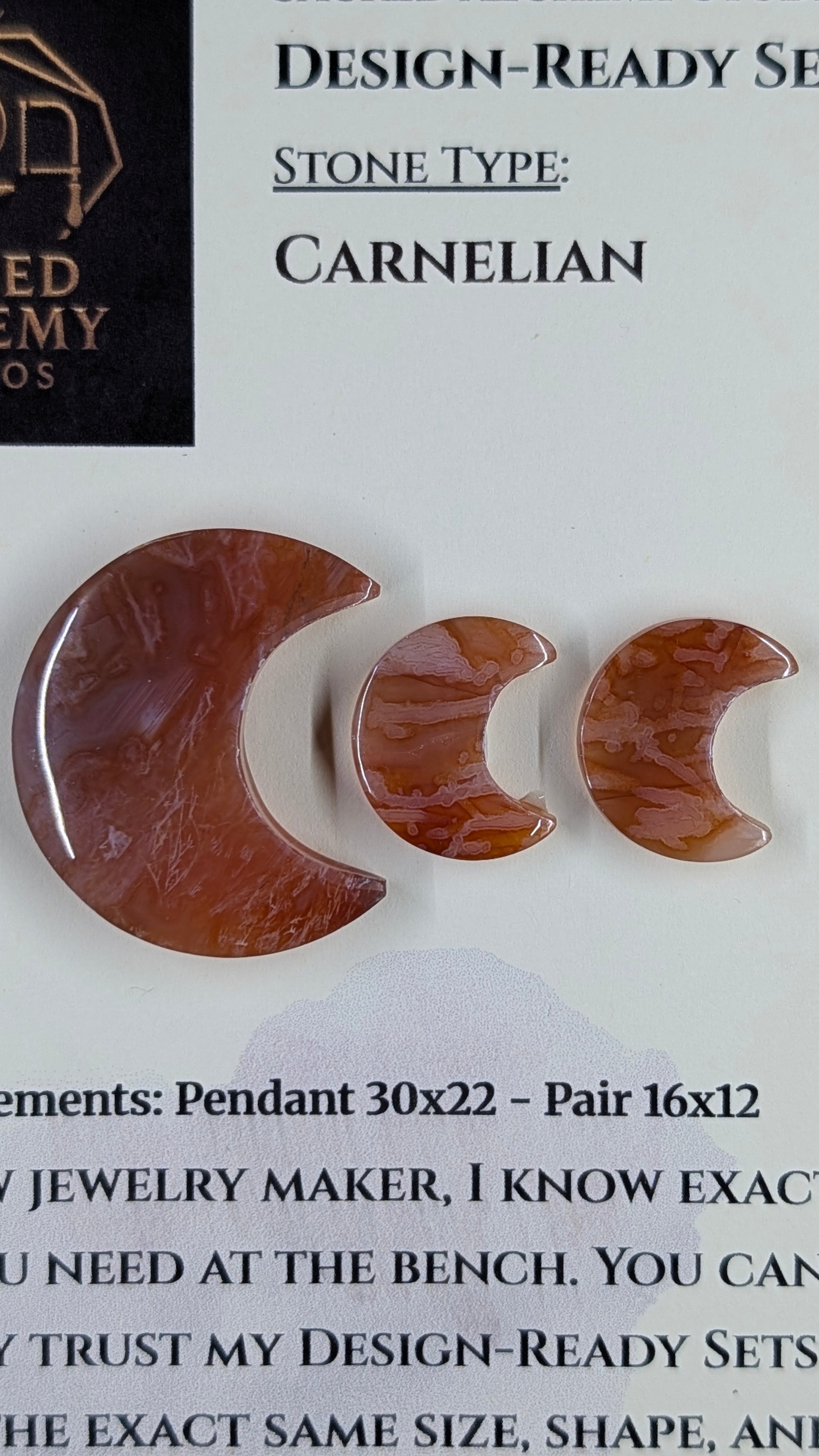 Crescent Moon - Carnelian - Design-Ready Set