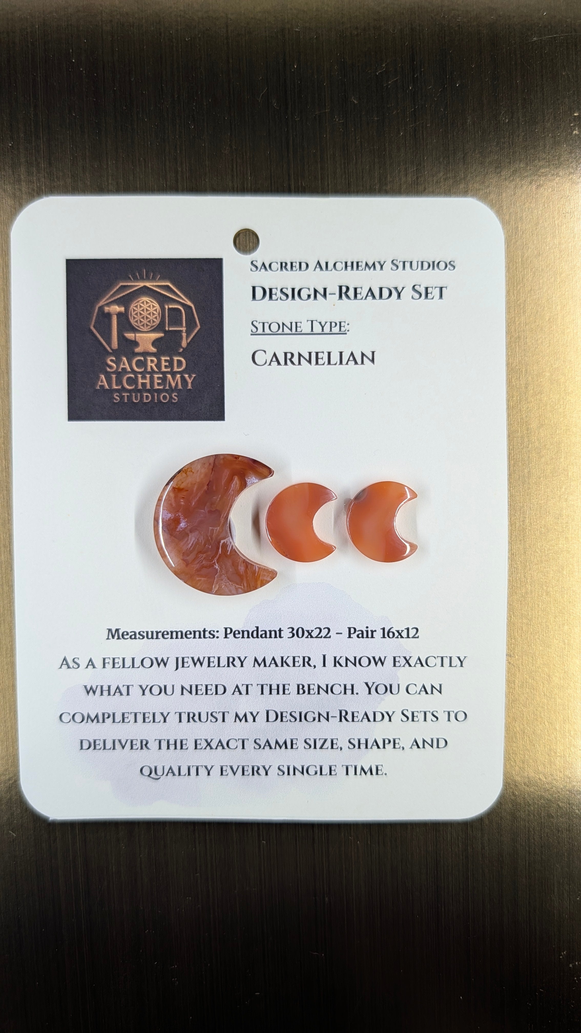 Crescent Moon - Carnelian - Design-Ready Set