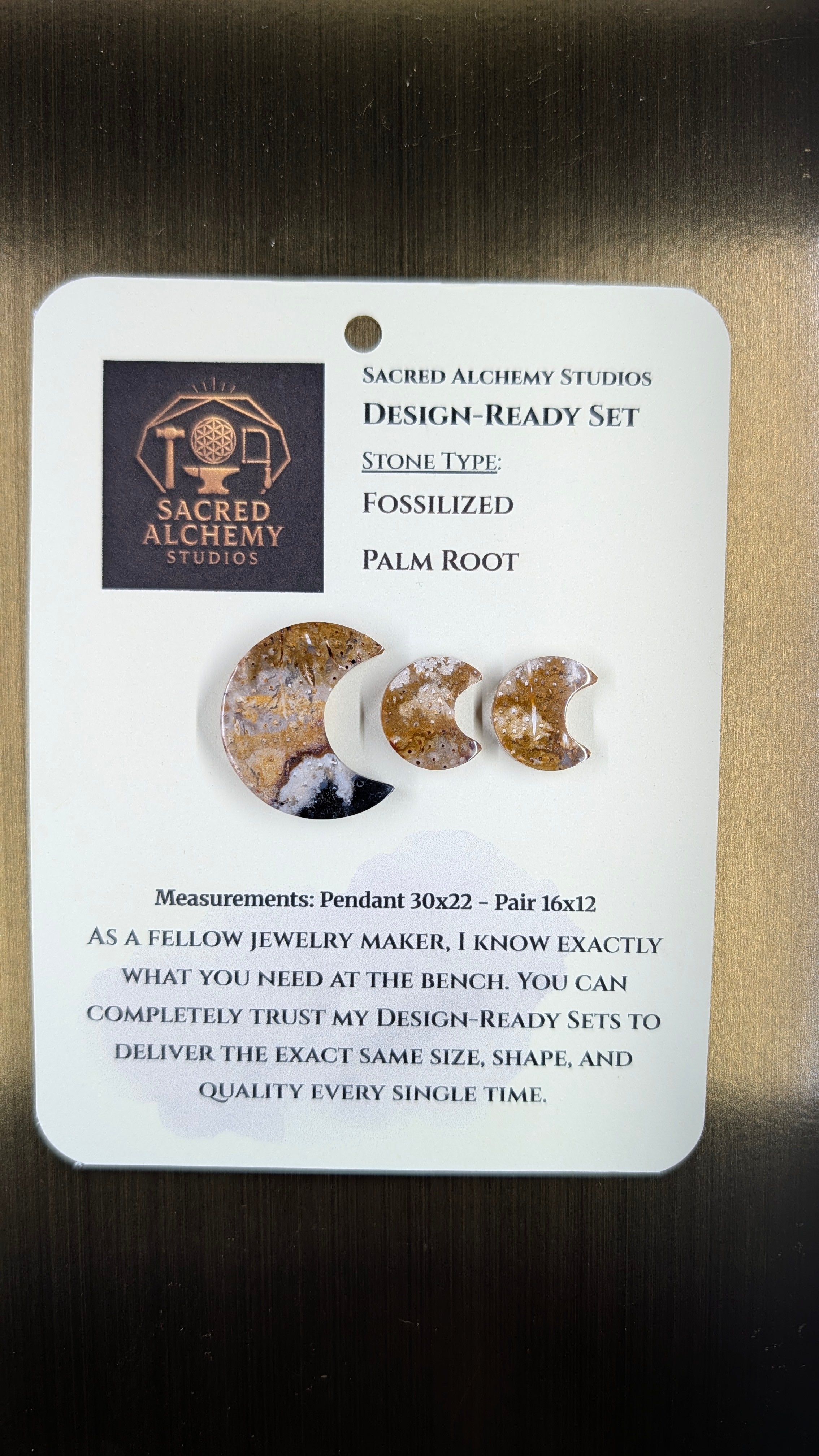 Crescent Moon - Fossilized Palm Root - Design-Ready™ Set