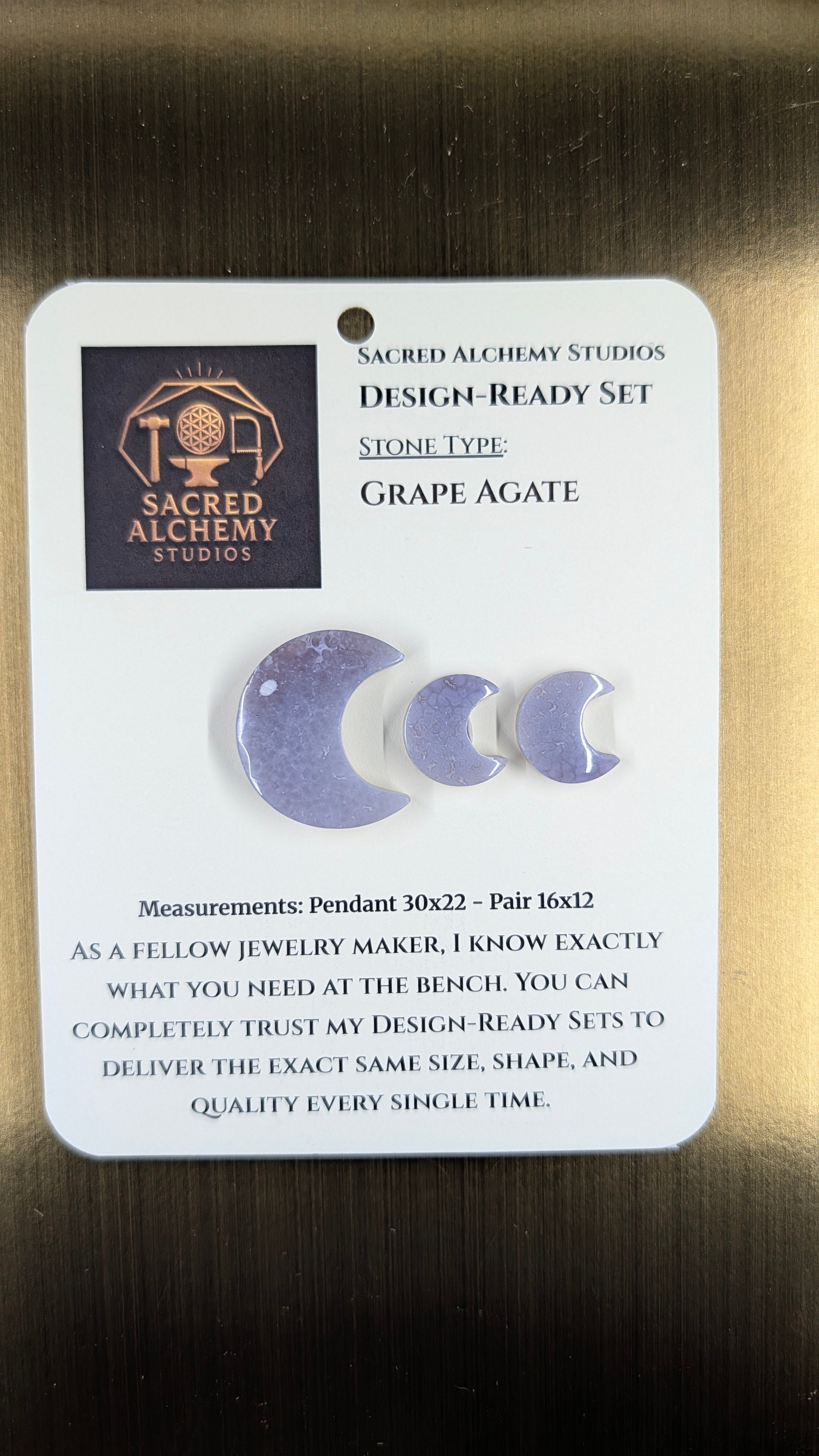 Crescent Moon - Grape Agate - Design-Ready Set