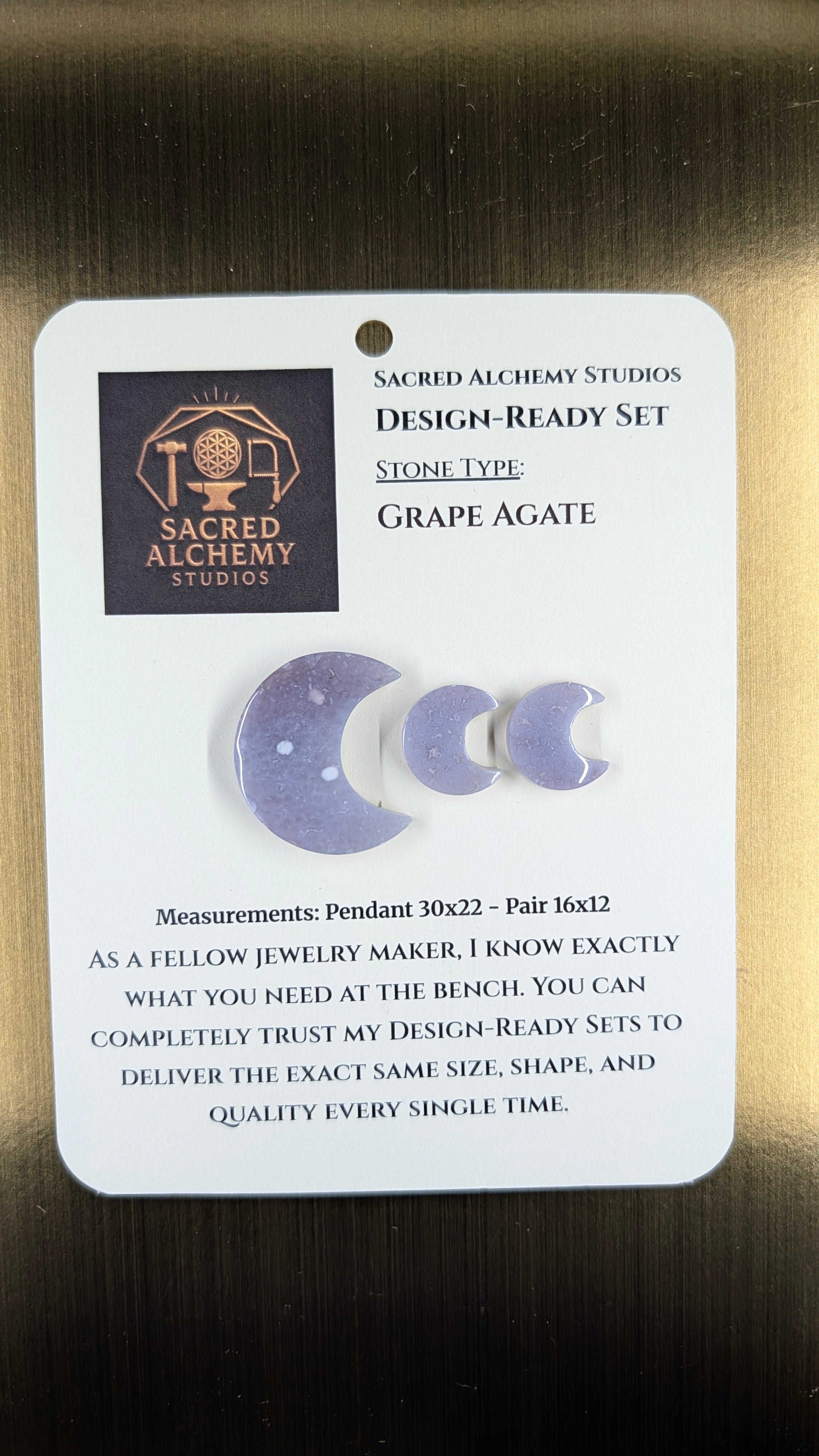 Crescent Moon - Grape Agate - Design-Ready Set