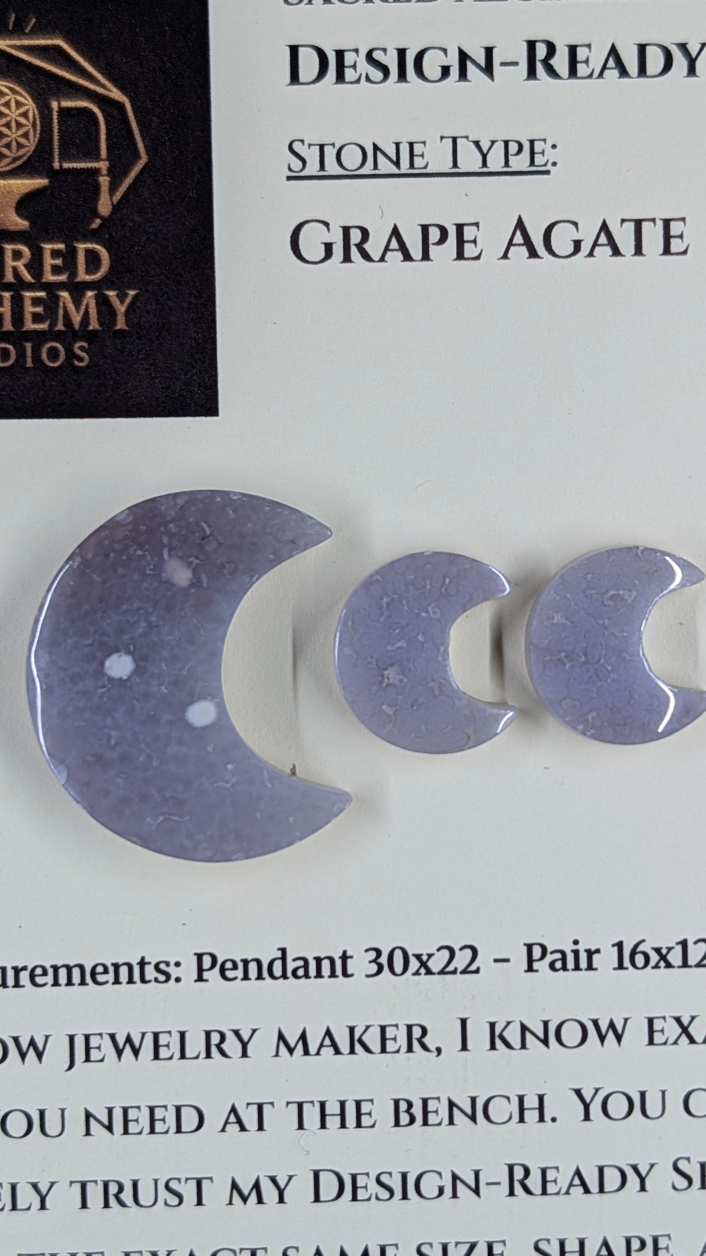 Crescent Moon - Grape Agate - Design-Ready Set