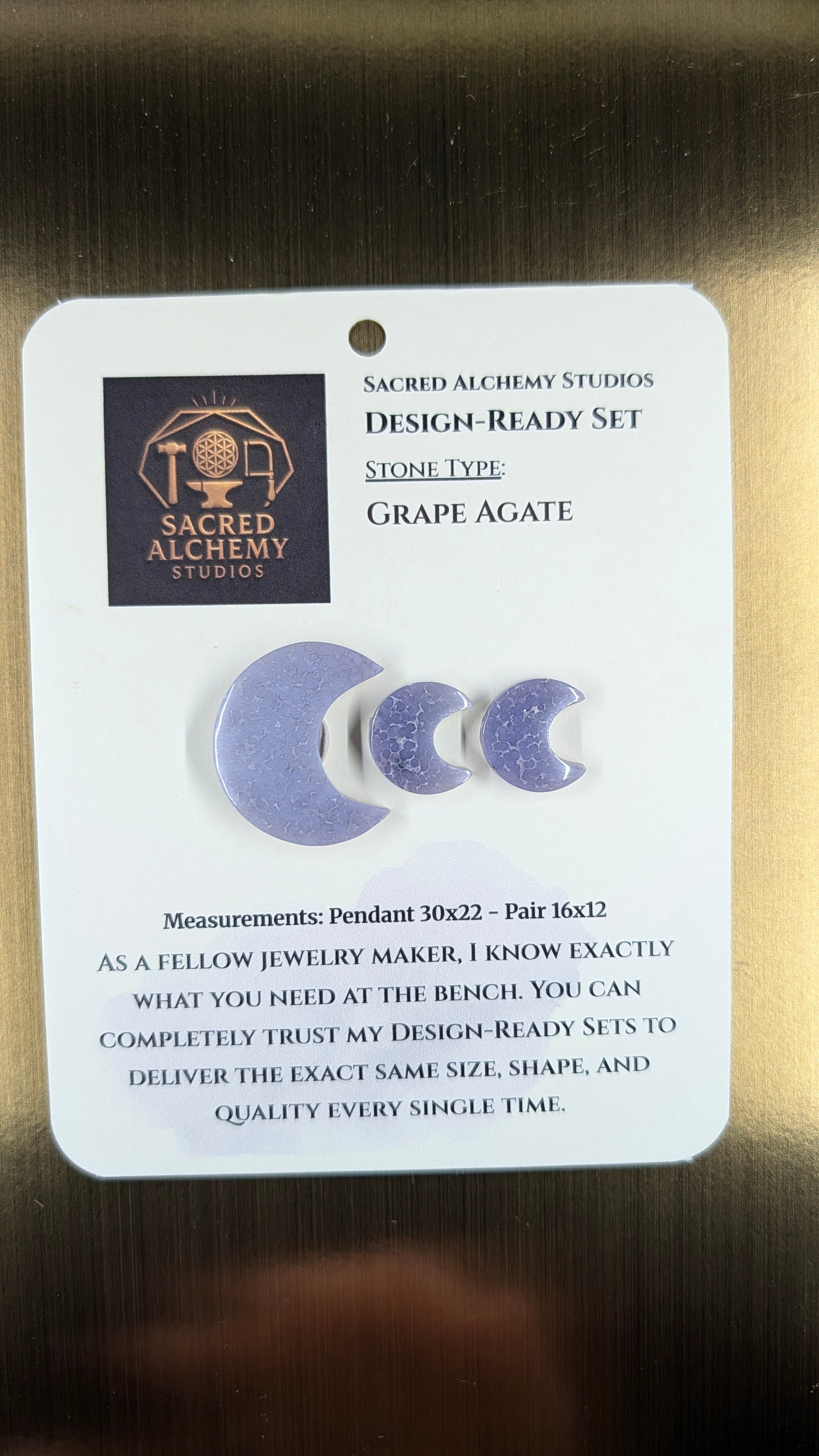 Crescent Moon - Grape Agate - Design-Ready Set