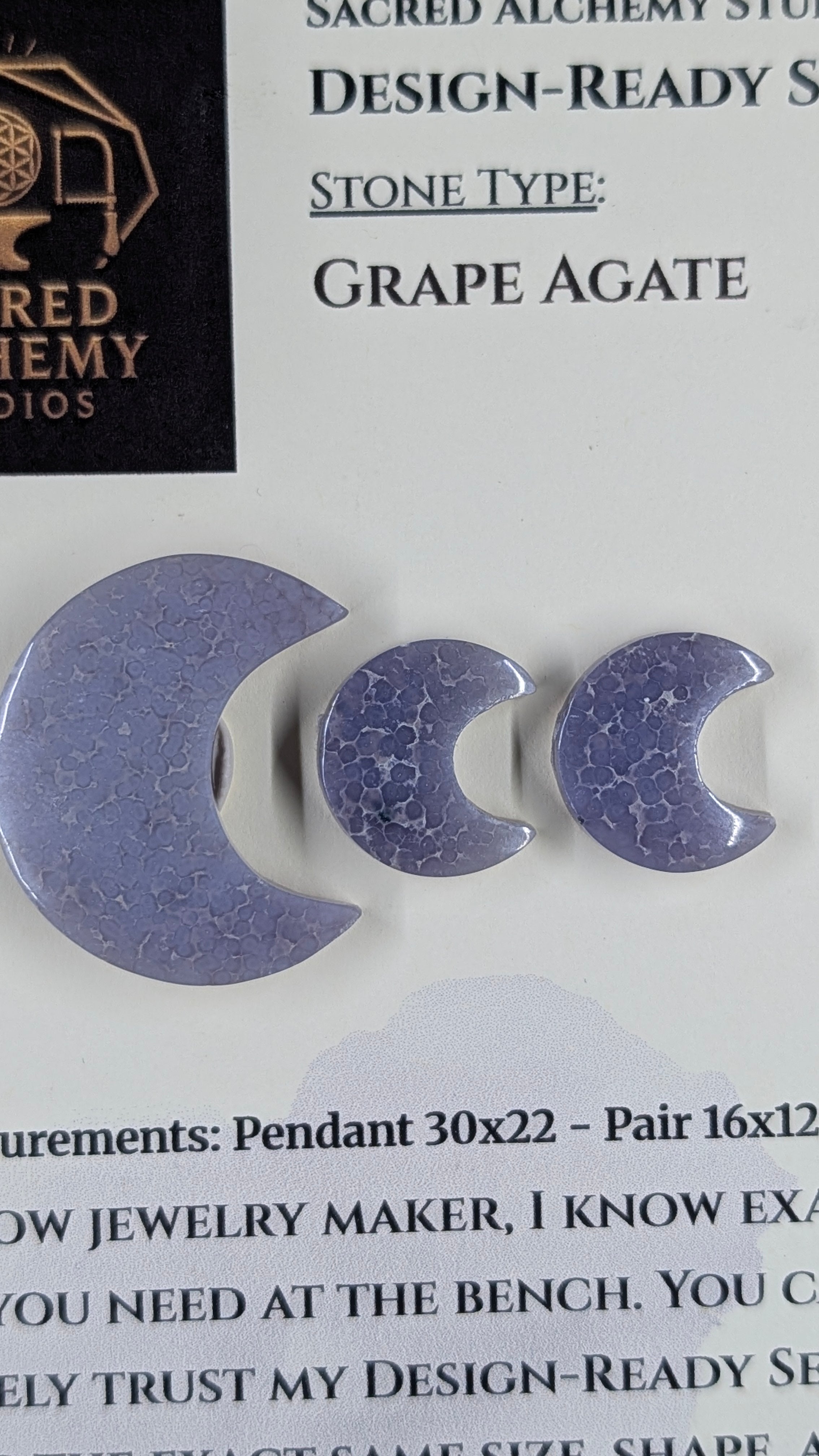Crescent Moon - Grape Agate - Design-Ready Set