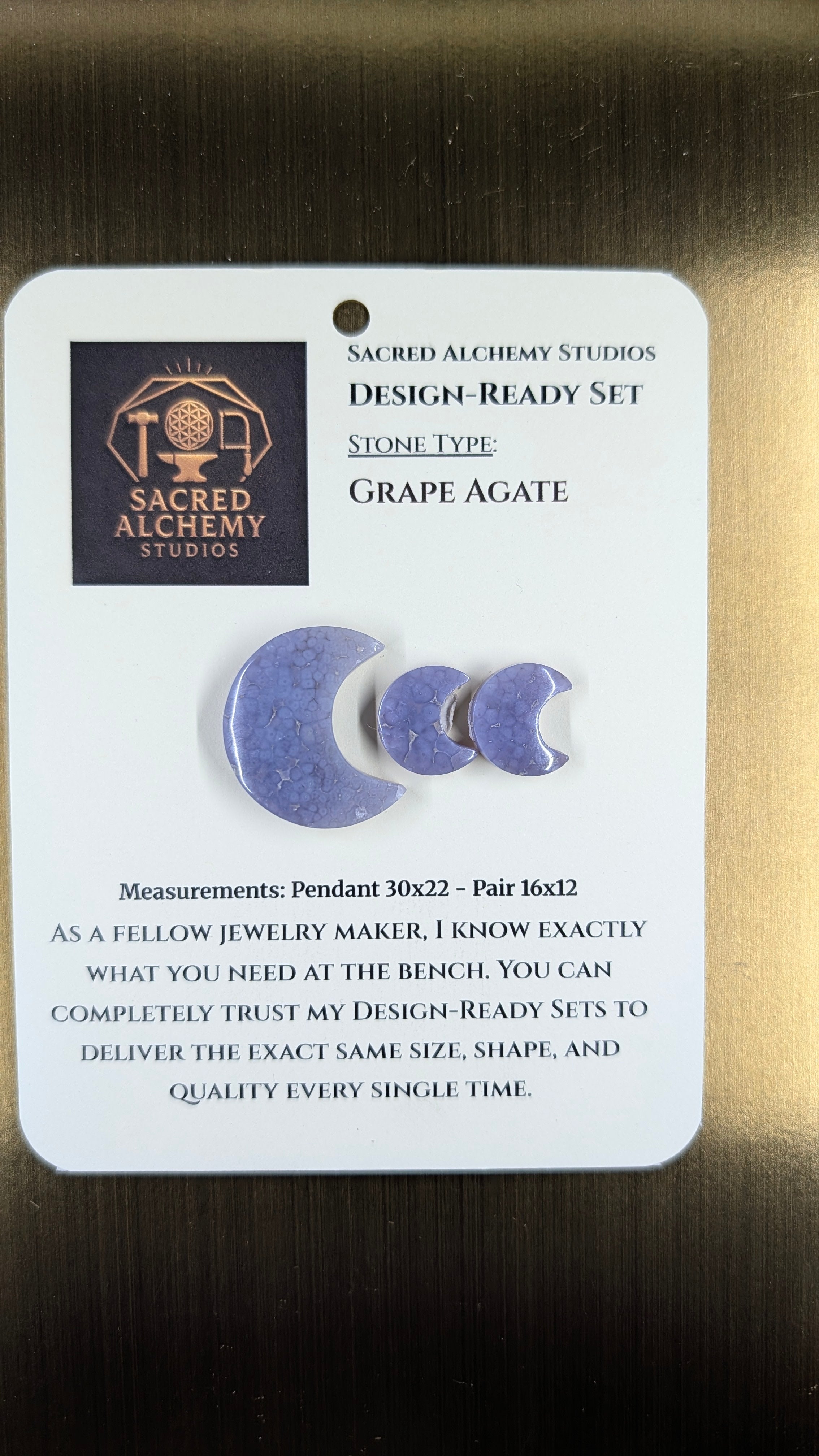 Crescent Moon - Grape Agate - Design-Ready Set