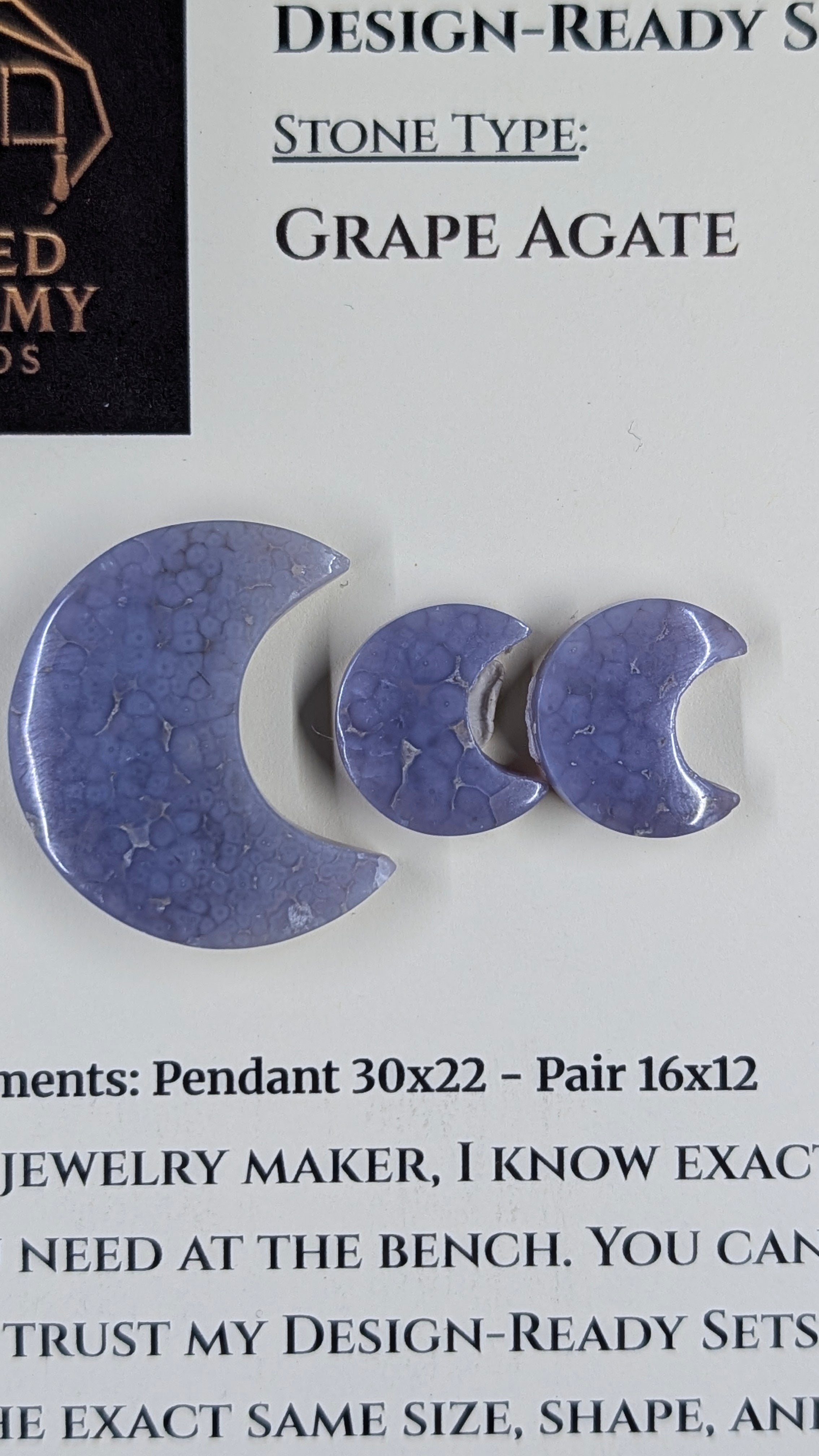 Crescent Moon - Grape Agate - Design-Ready Set