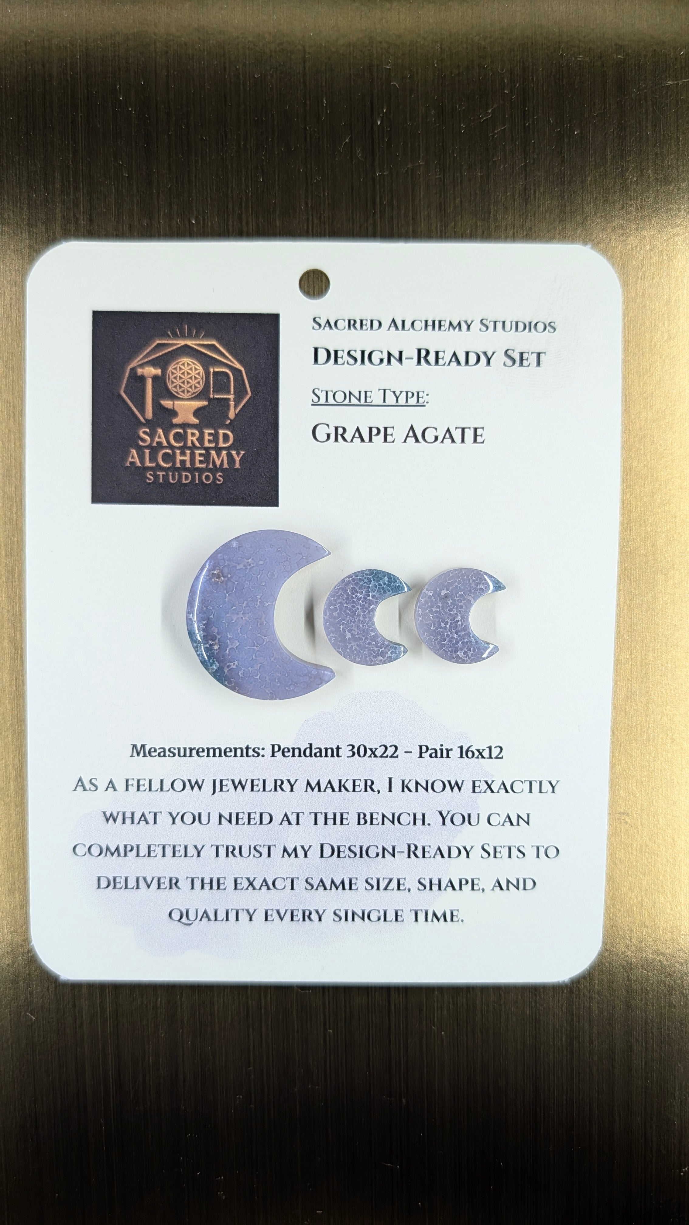 Crescent Moon - Grape Agate - Design-Ready Set